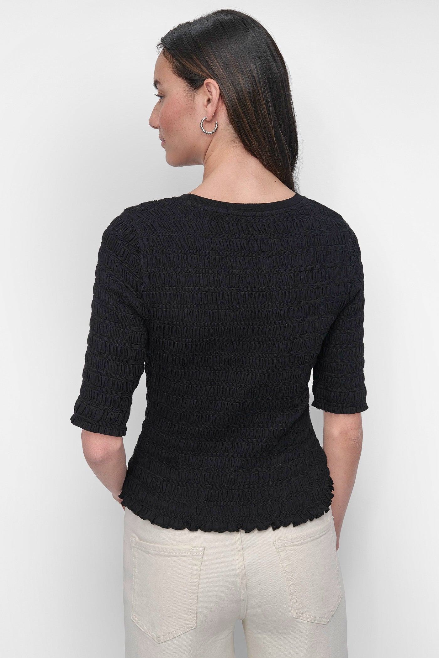 SMOCKED TEE