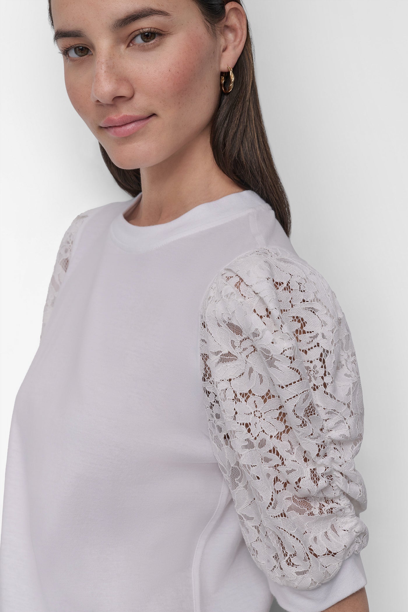 LACE-PANELED TEE