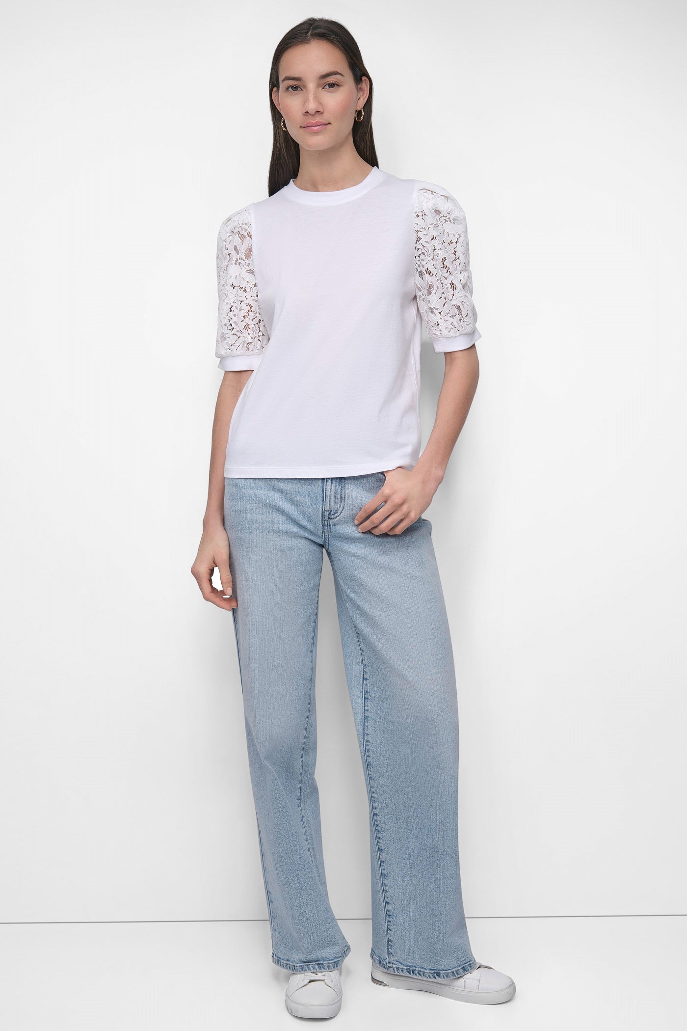 LACE-PANELED TEE