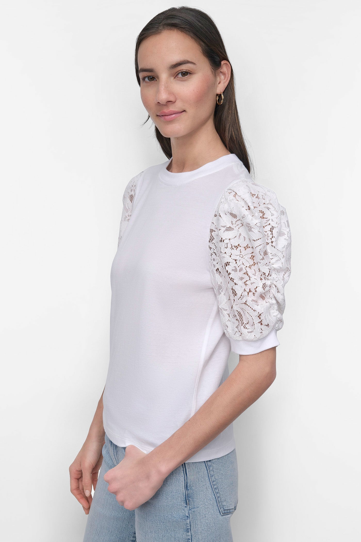 LACE-PANELED TEE