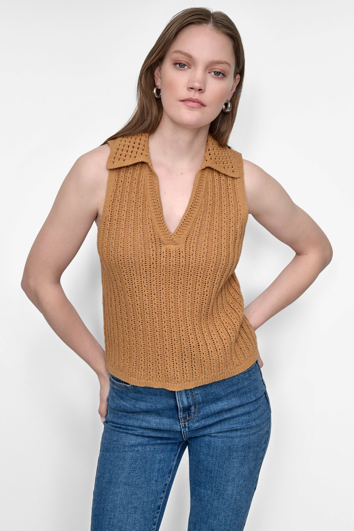 OPEN-KNIT POLO