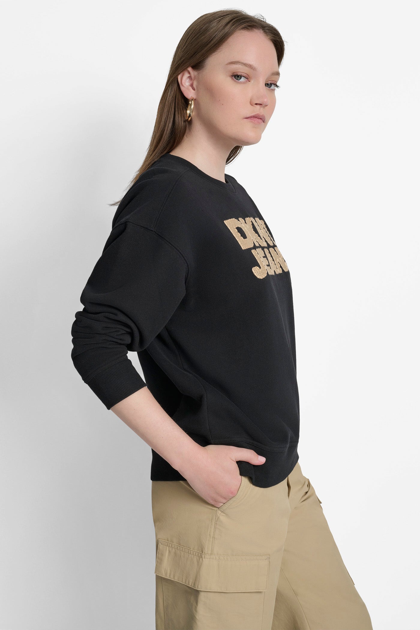 STACKED BASKETWEAVE LOGO SWEATSHIRT