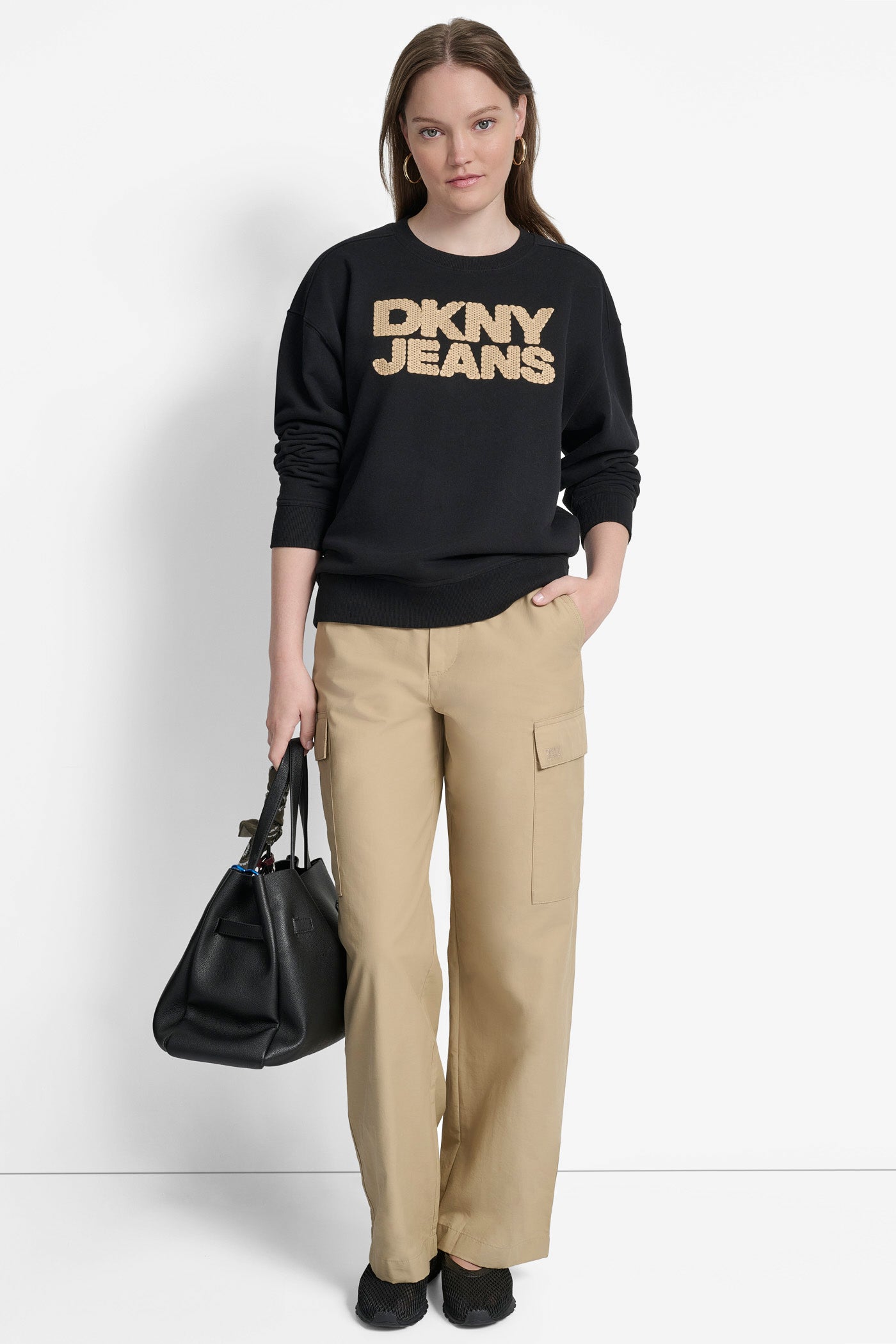 STACKED BASKETWEAVE LOGO SWEATSHIRT
