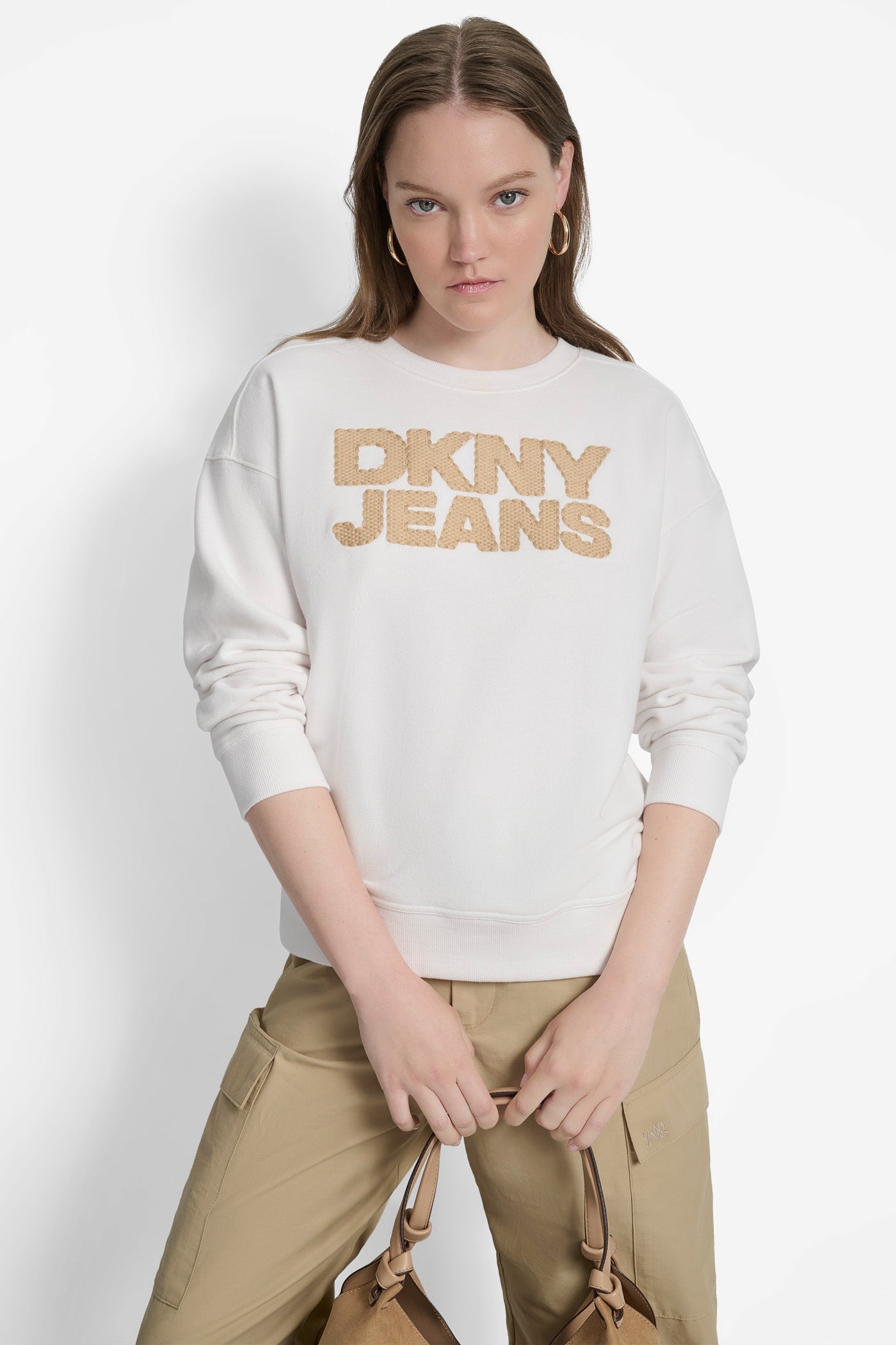 STACKED BASKETWEAVE LOGO SWEATSHIRT