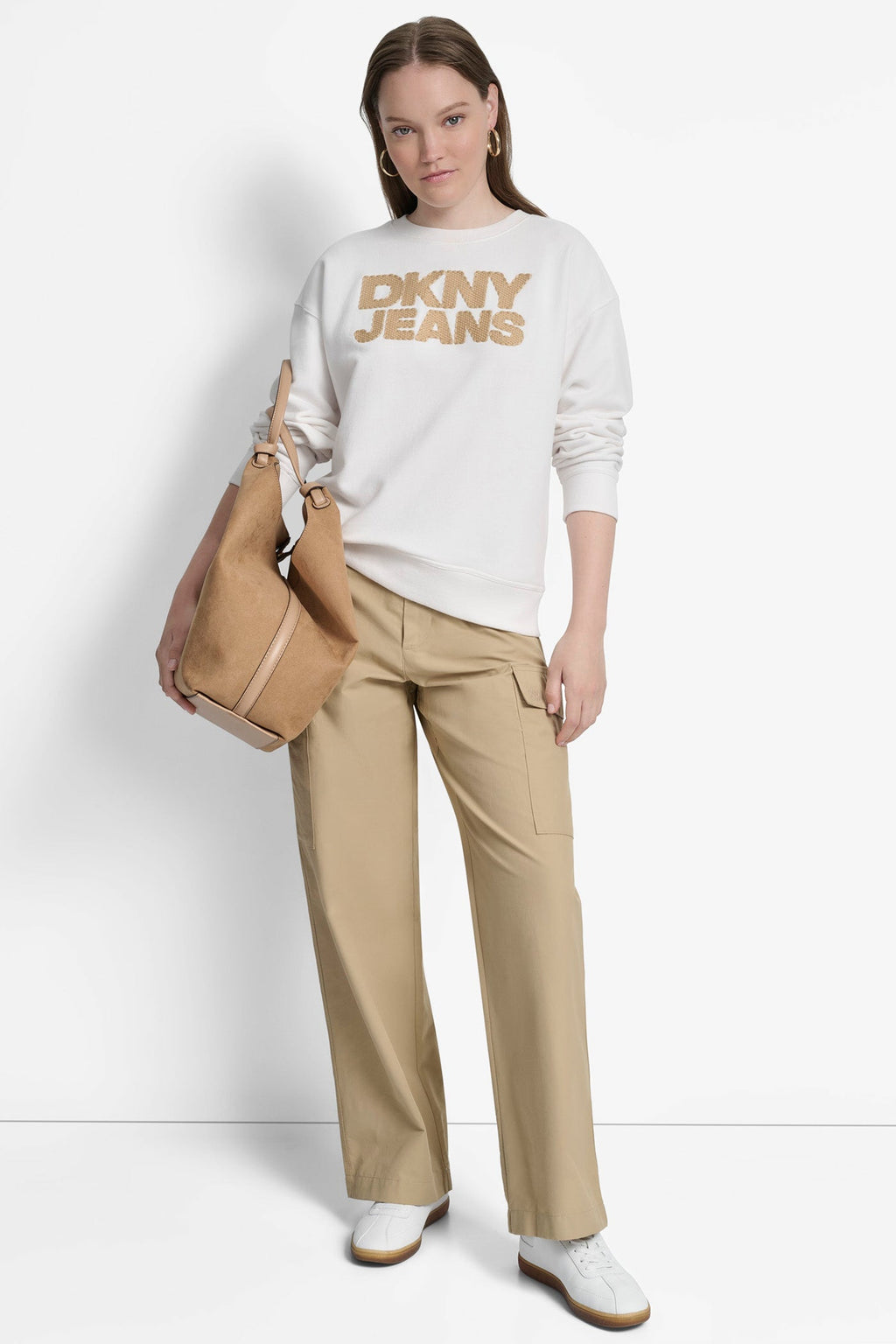 STACKED BASKETWEAVE LOGO SWEATSHIRT