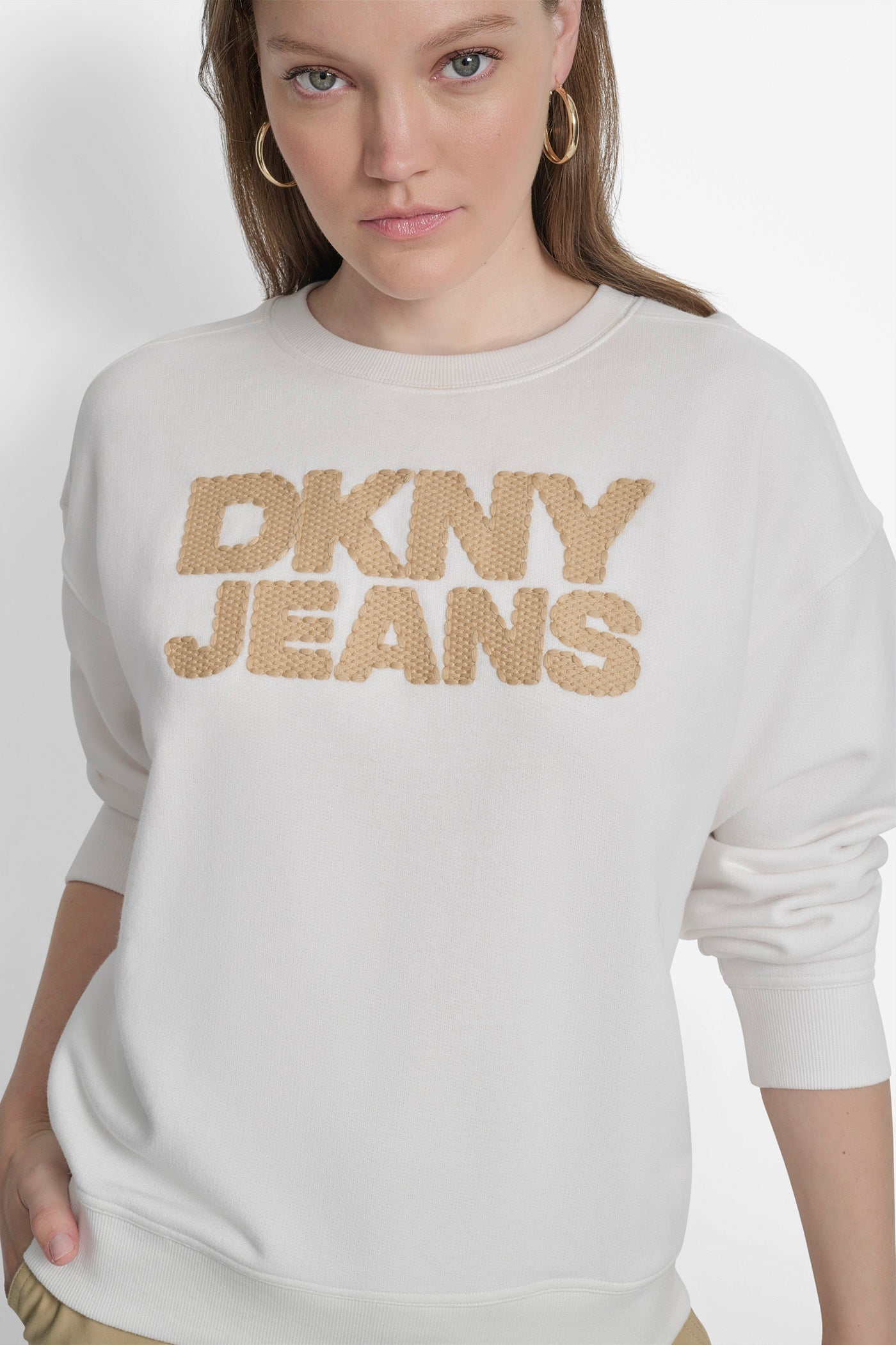 STACKED BASKETWEAVE LOGO SWEATSHIRT