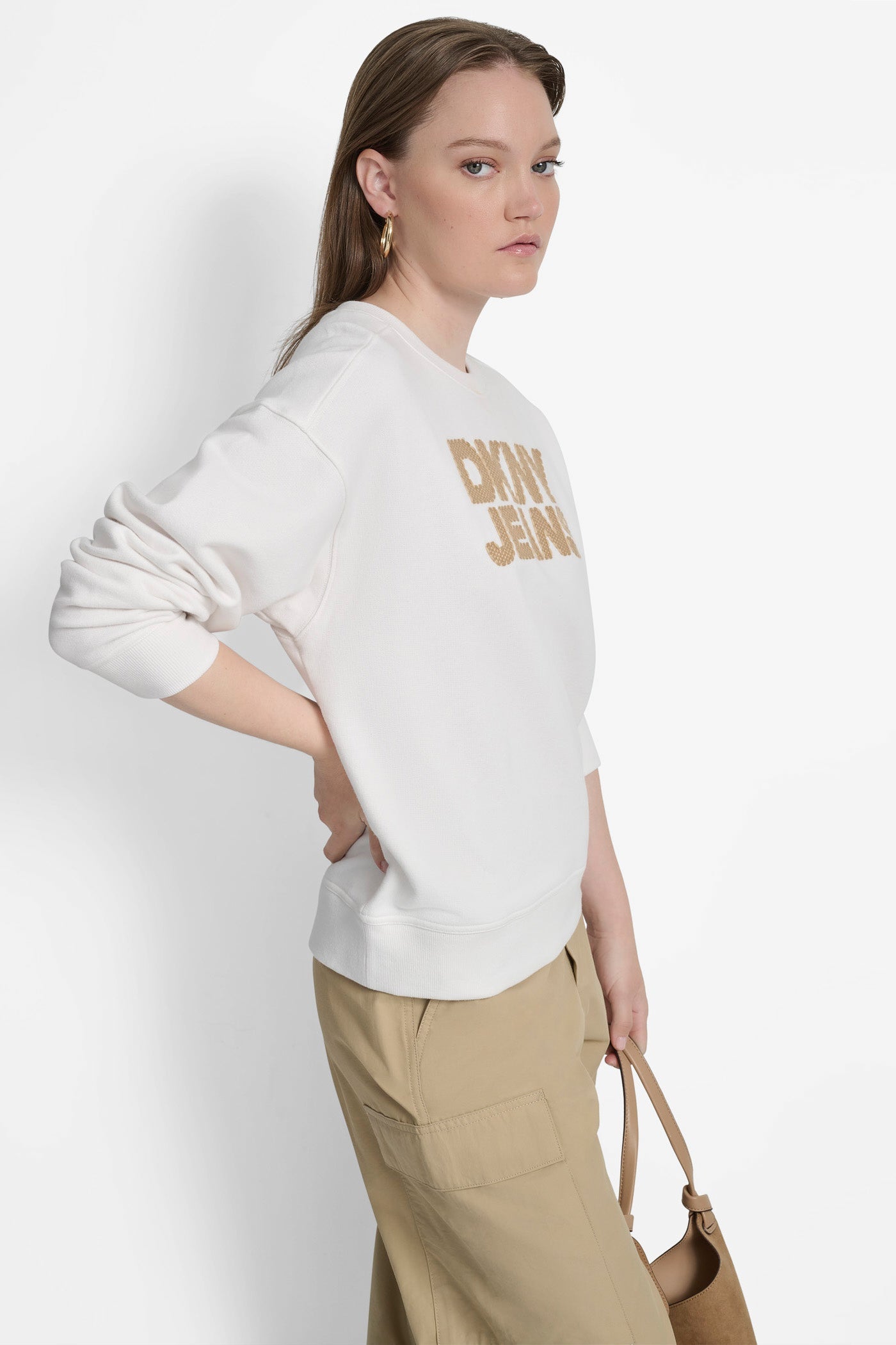 STACKED BASKETWEAVE LOGO SWEATSHIRT