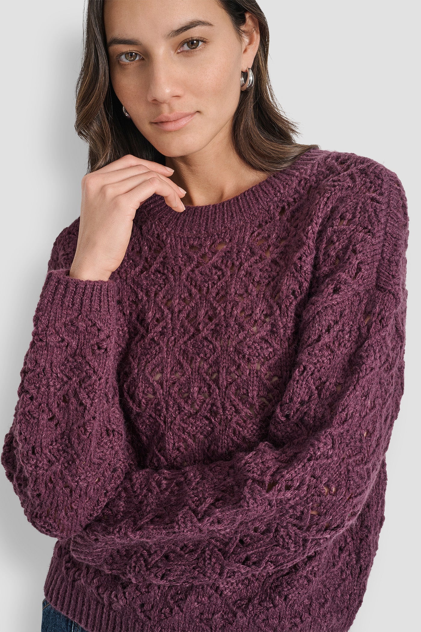 POINTELLE STITCH SWEATER
