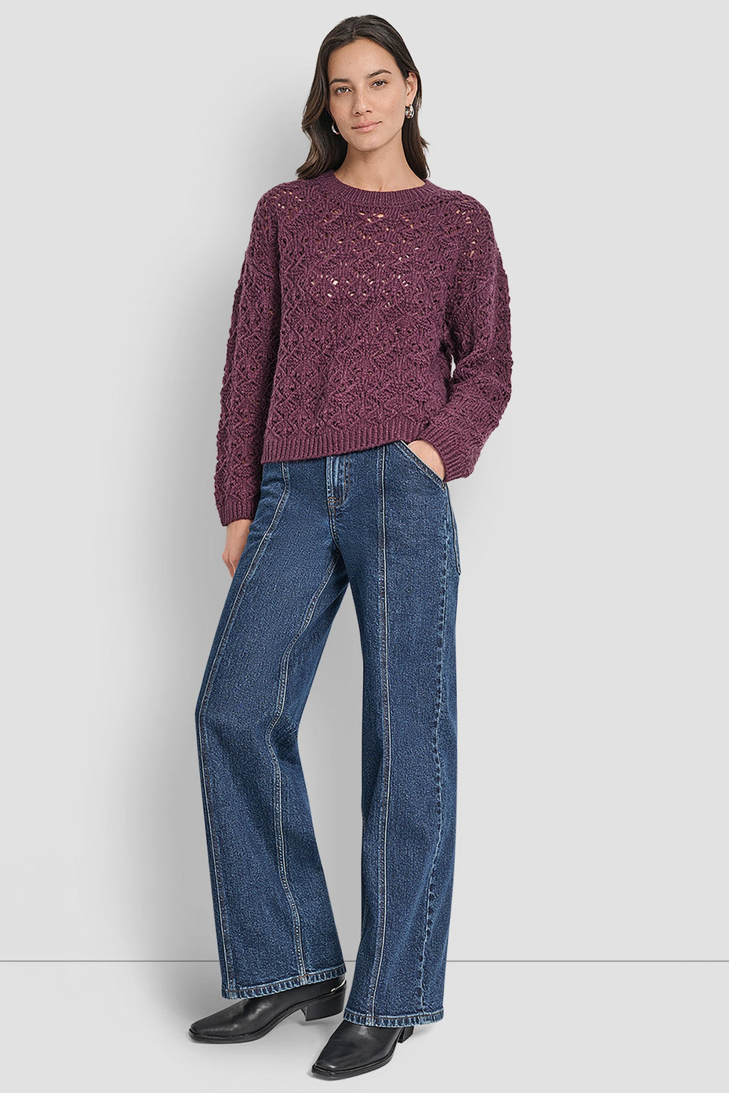 POINTELLE STITCH SWEATER