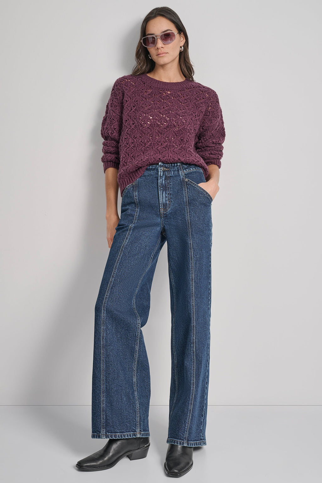 POINTELLE STITCH SWEATER