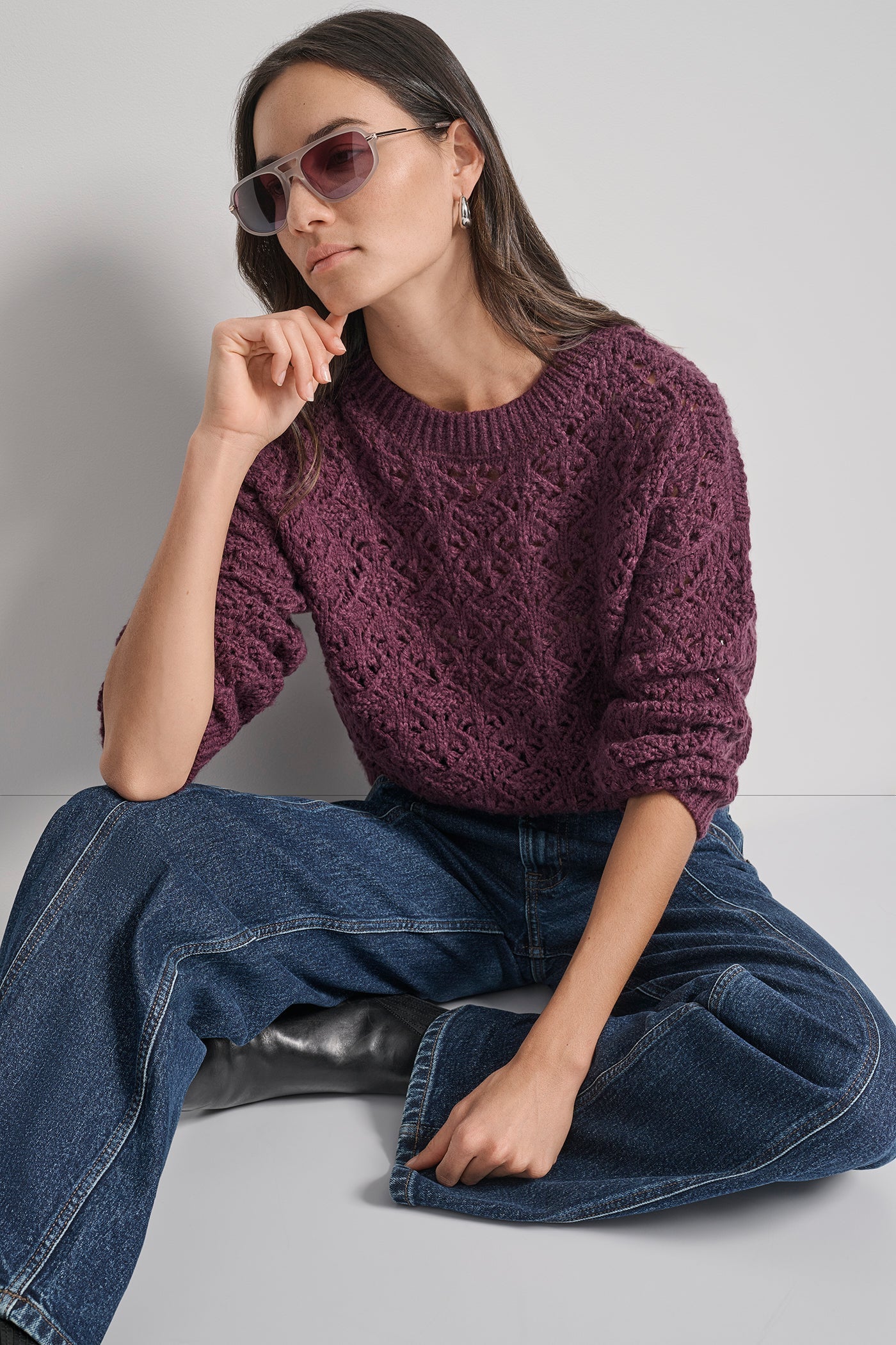 POINTELLE STITCH SWEATER