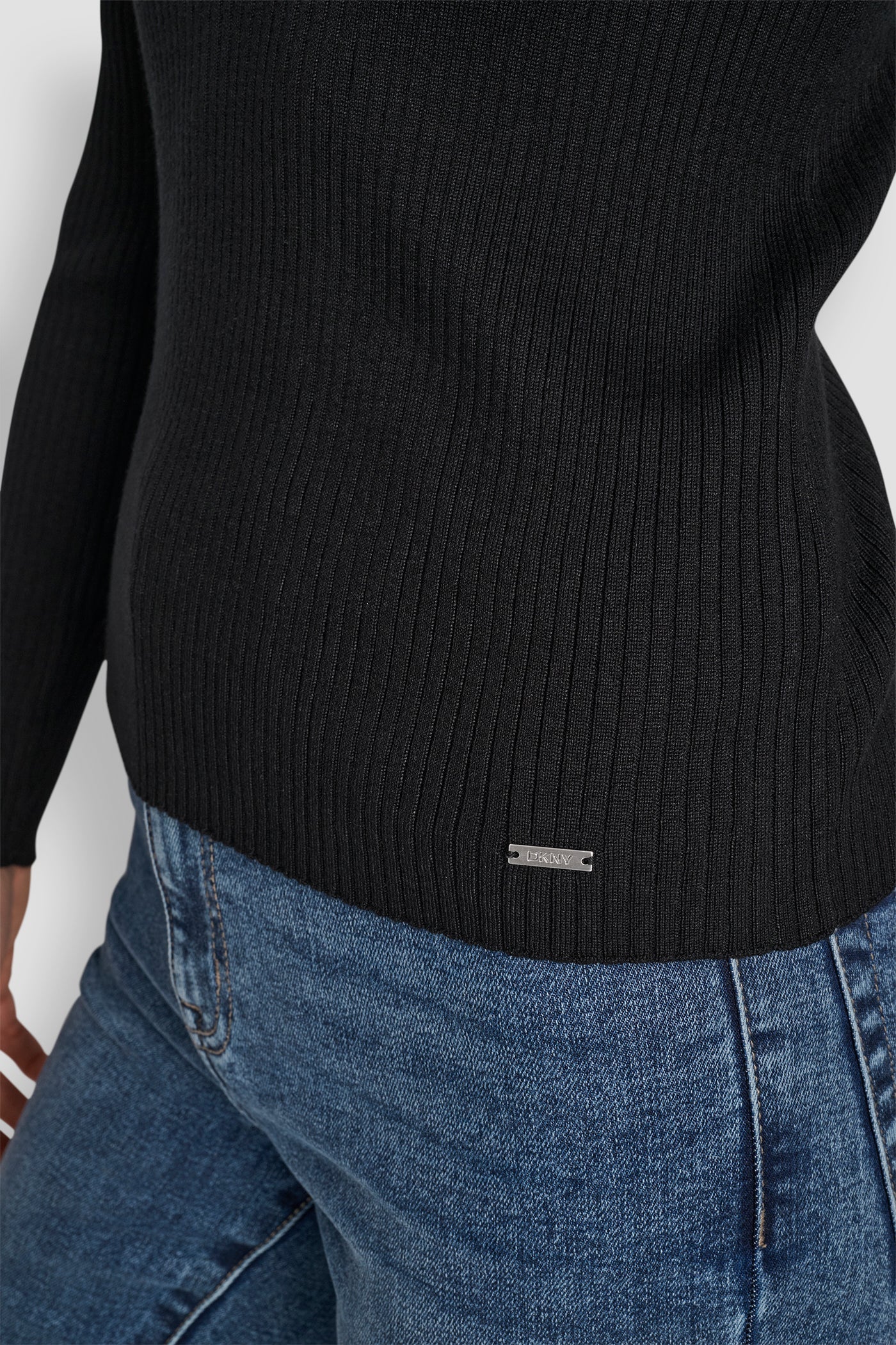 LONG SLEEVE RIB POLO SWEATER