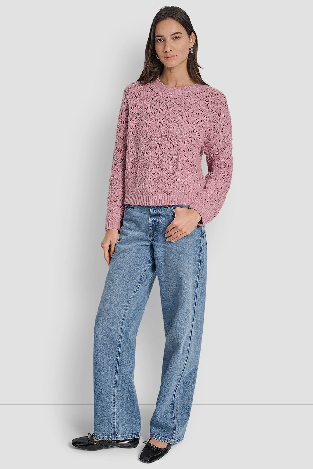 POINTELLE STITCH SWEATER
