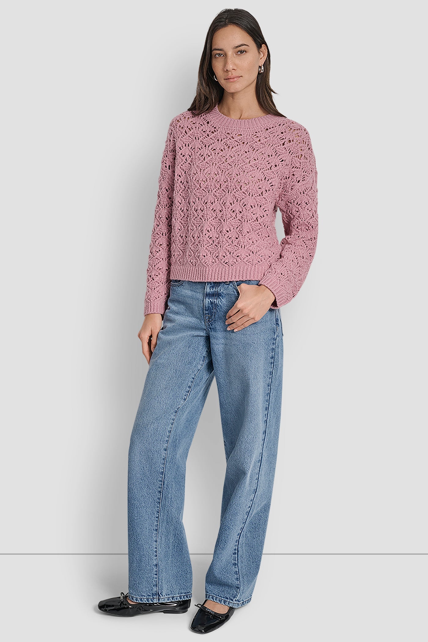 POINTELLE STITCH SWEATER
