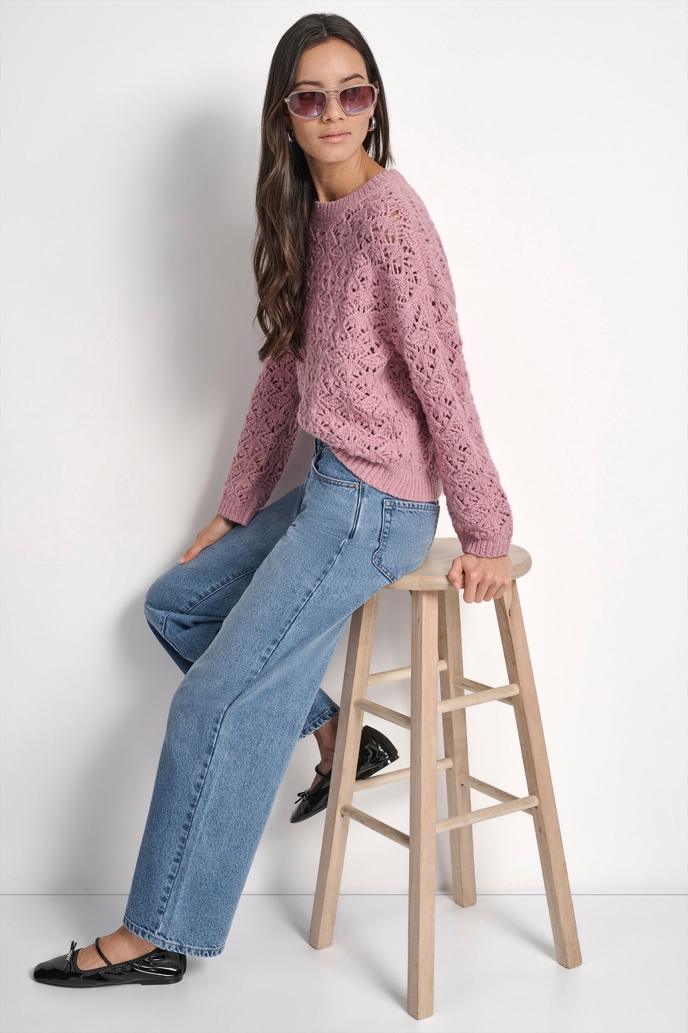 POINTELLE STITCH SWEATER