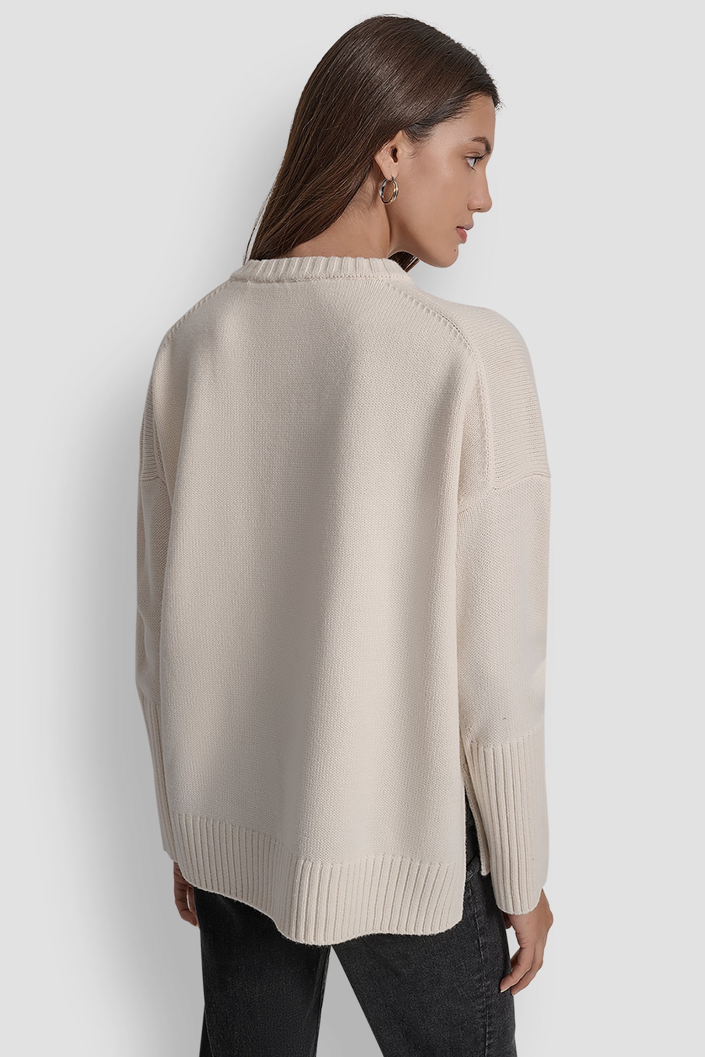 VARSITY LOGO INTARSIA CREW NECK RELAXED SWEATER
