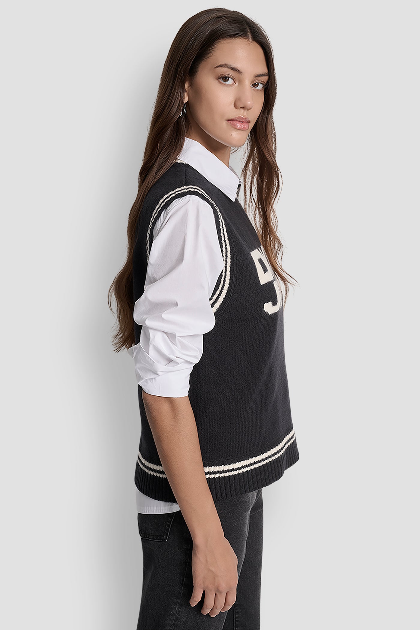 LOGO-JACQUARD SWEATER VEST