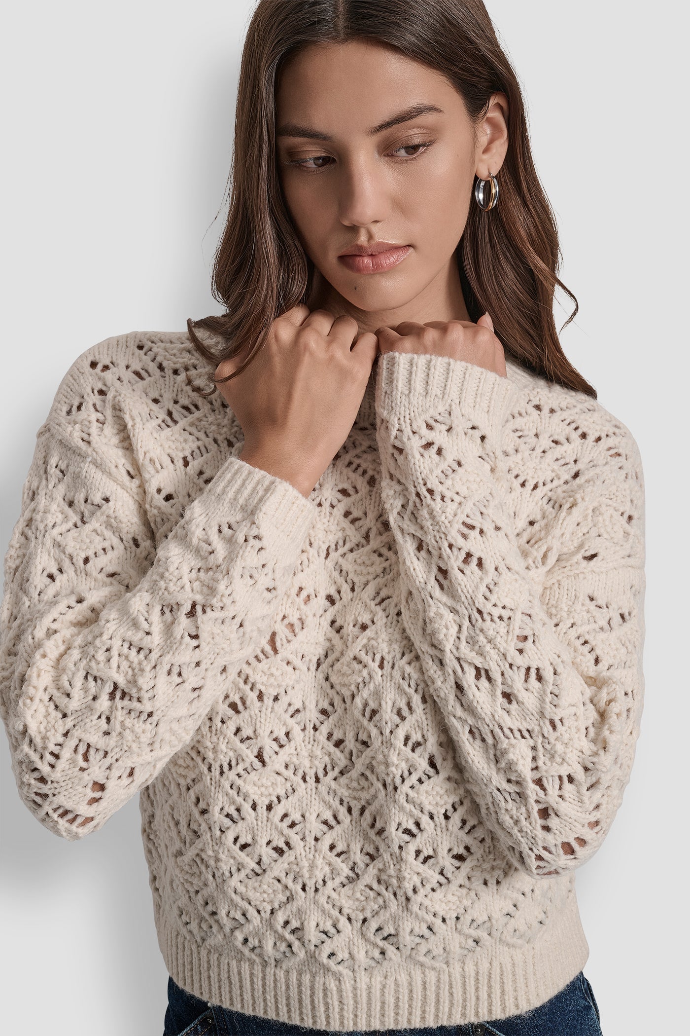 POINTELLE STITCH SWEATER