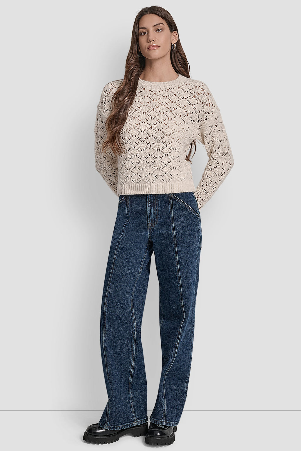 POINTELLE STITCH SWEATER