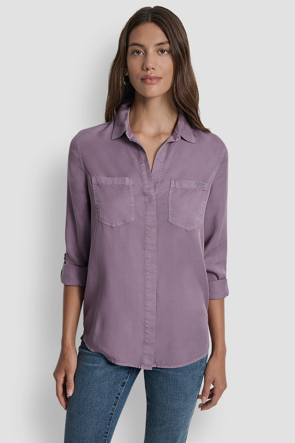 SPLIT BACK BUTTON FRONT WITH ROLL TAB