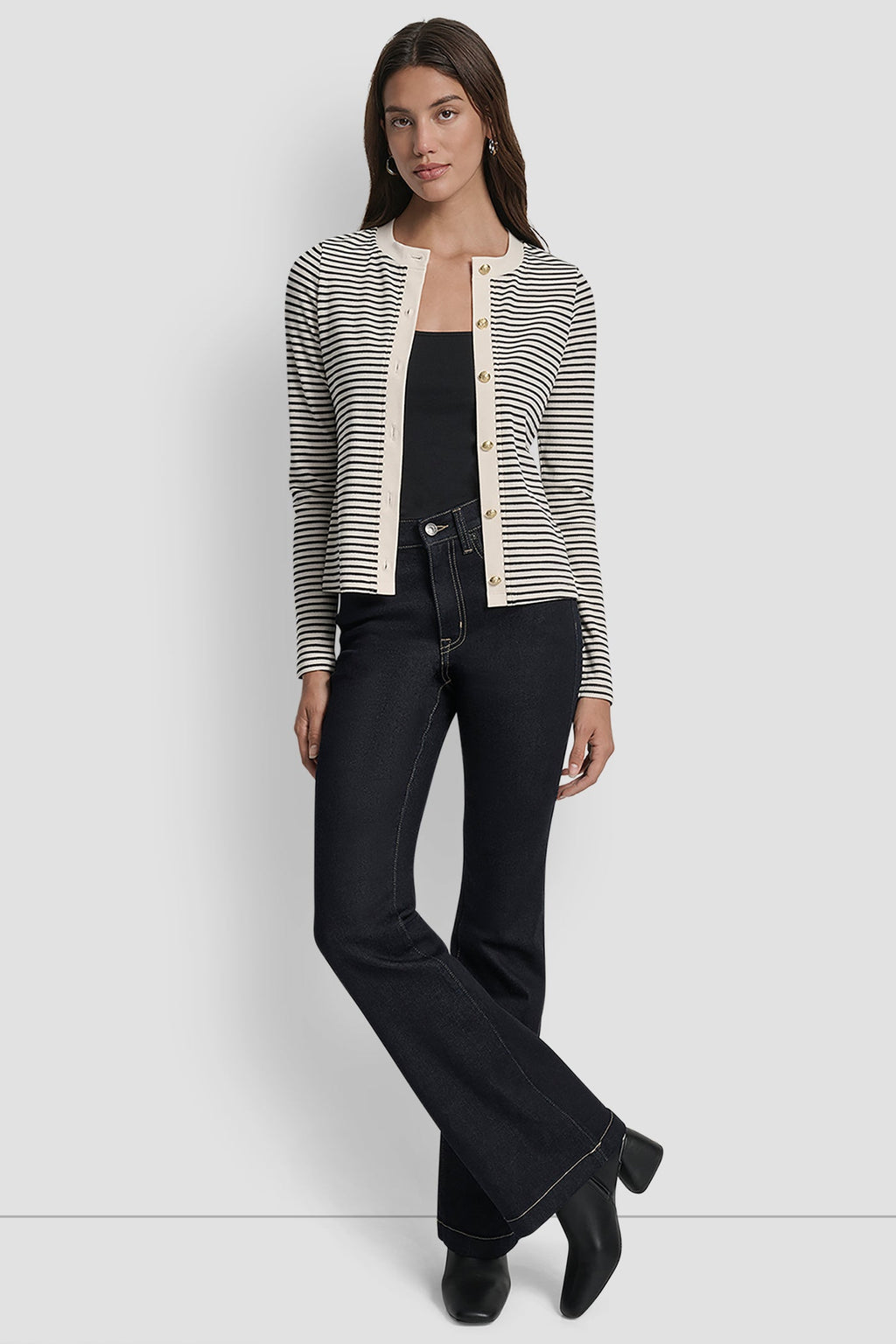 LONG SLEEVE BUTTON FRONT SHORT CARDIGAN