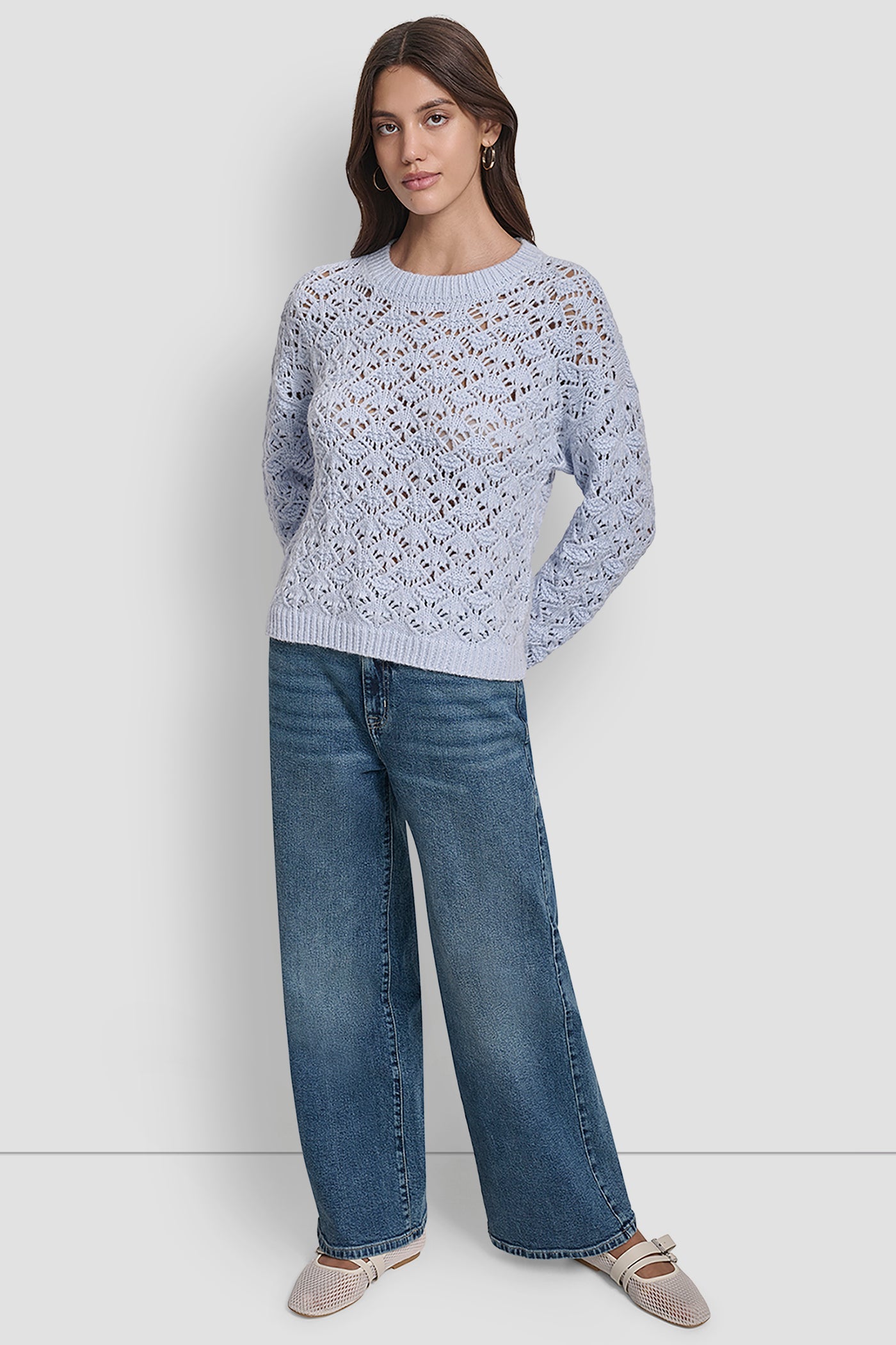 POINTELLE STITCH SWEATER