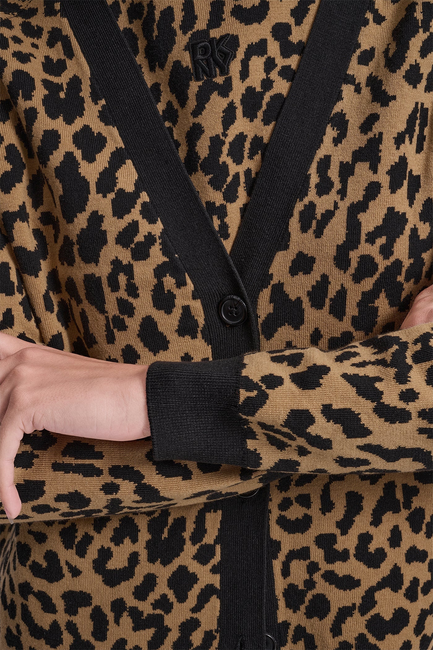 LEOPARD JACQUARD CARDIGAN