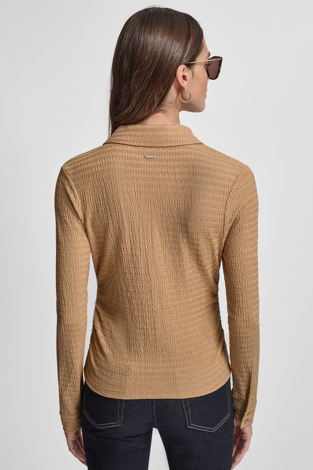 RIPPLE LACE COLLARLESS SHIRT