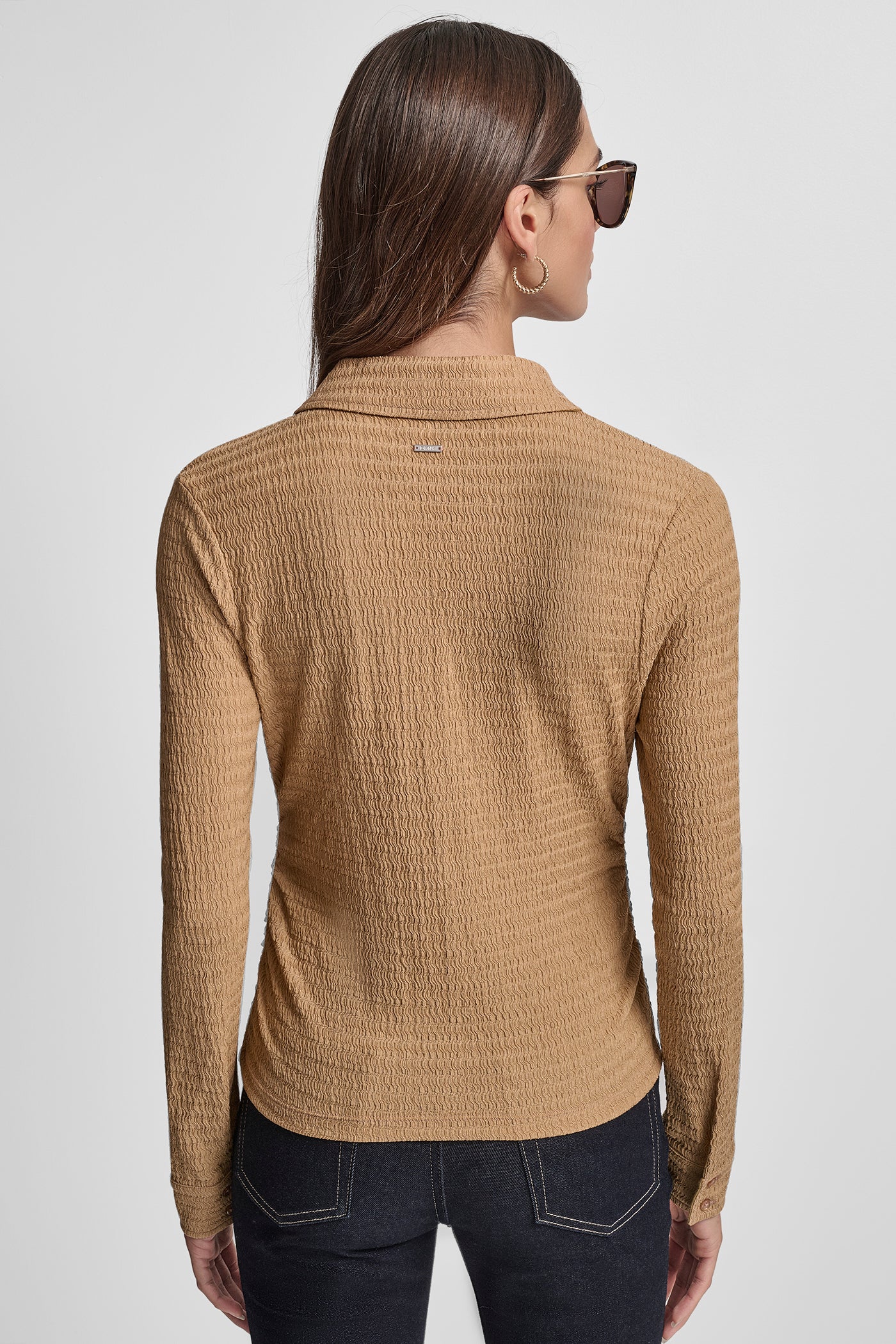 RIPPLE LACE COLLARLESS SHIRT