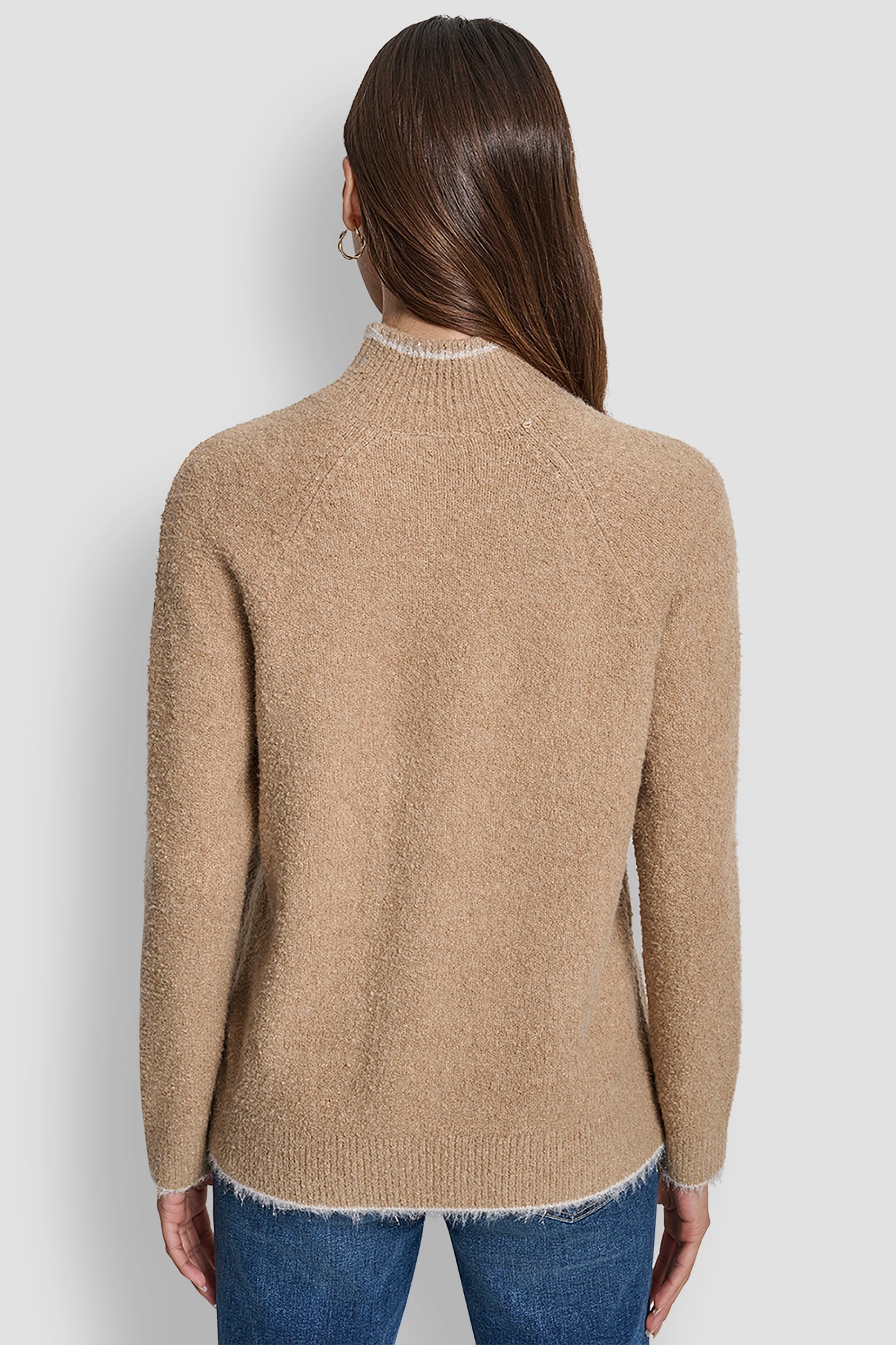 DKNY TINSEL LOGO LONG SLEEVE RAGLAN SWEATER
