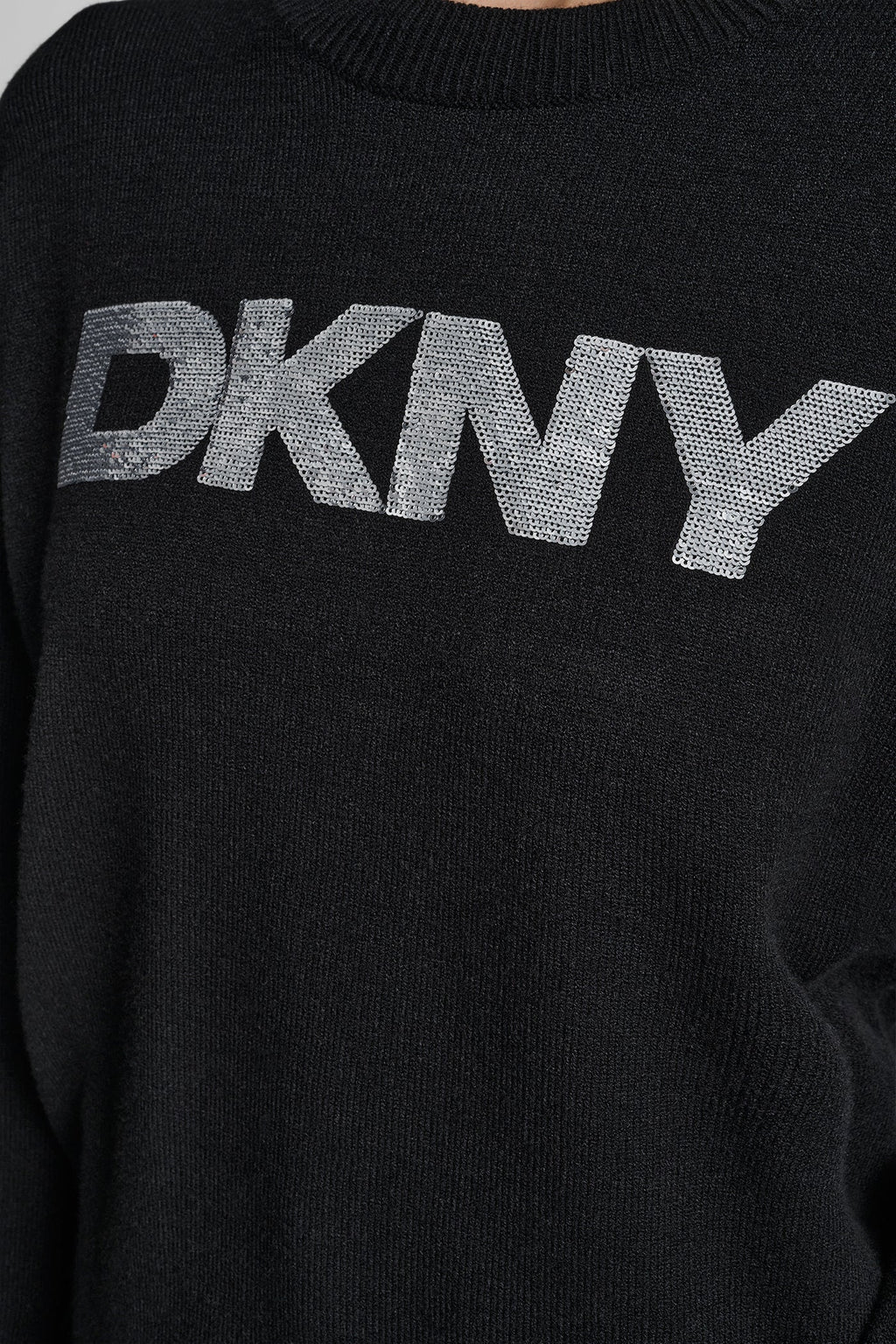 SEQUIN LOGO EMBELLISHED SWEATER