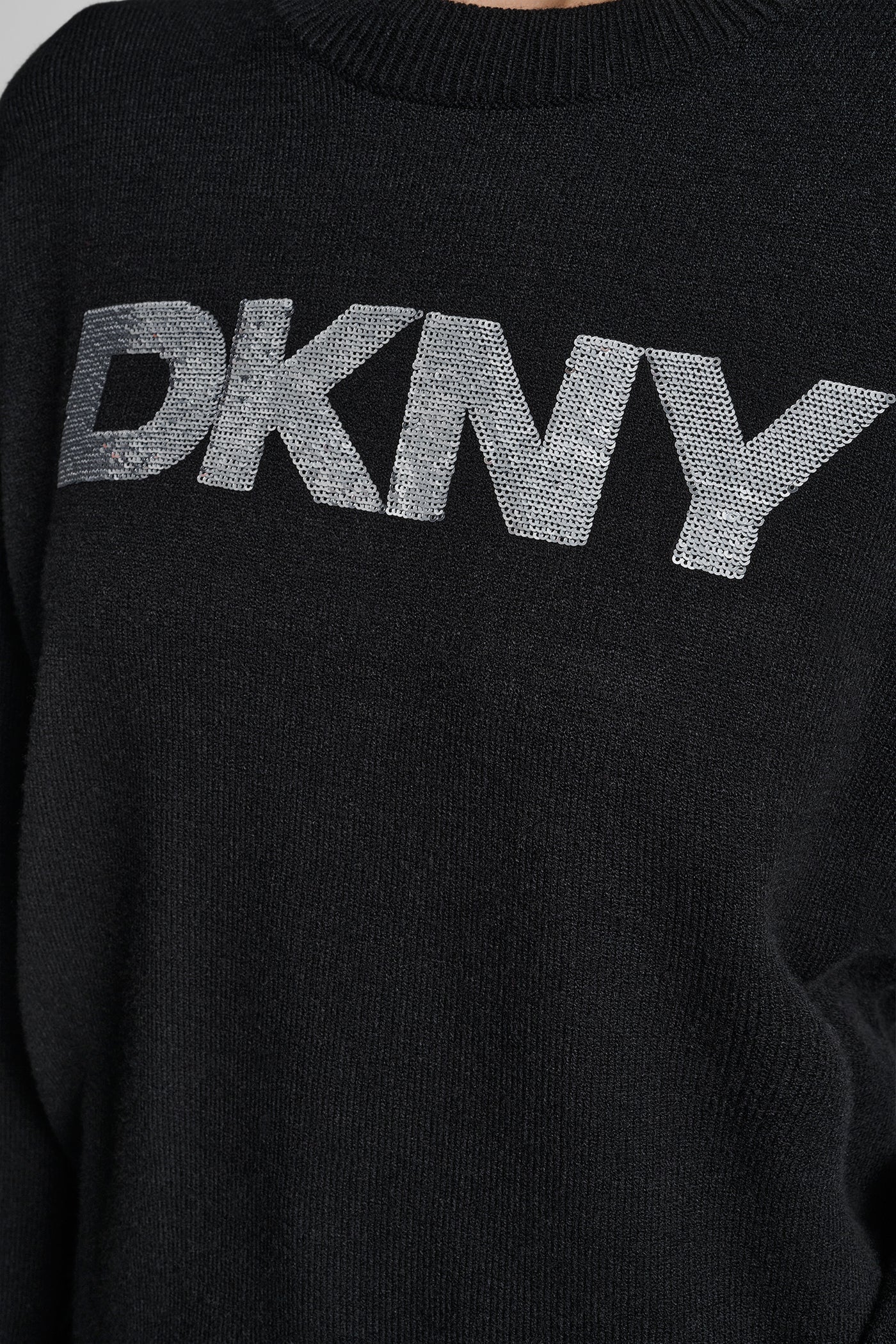 SEQUIN LOGO EMBELLISHED SWEATER