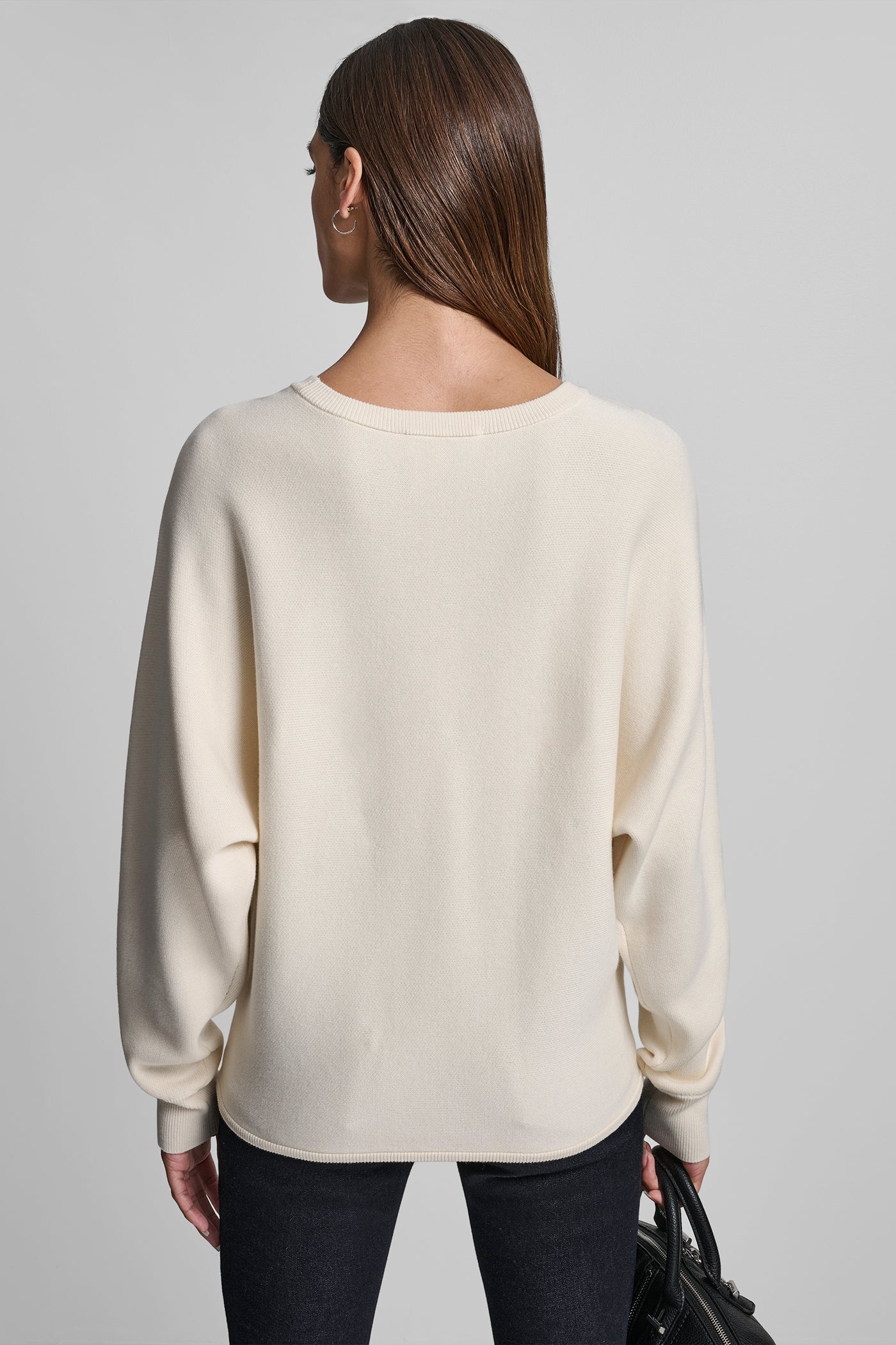 DOLMAN SLEEVE SEQUIN LOGO SWEATER