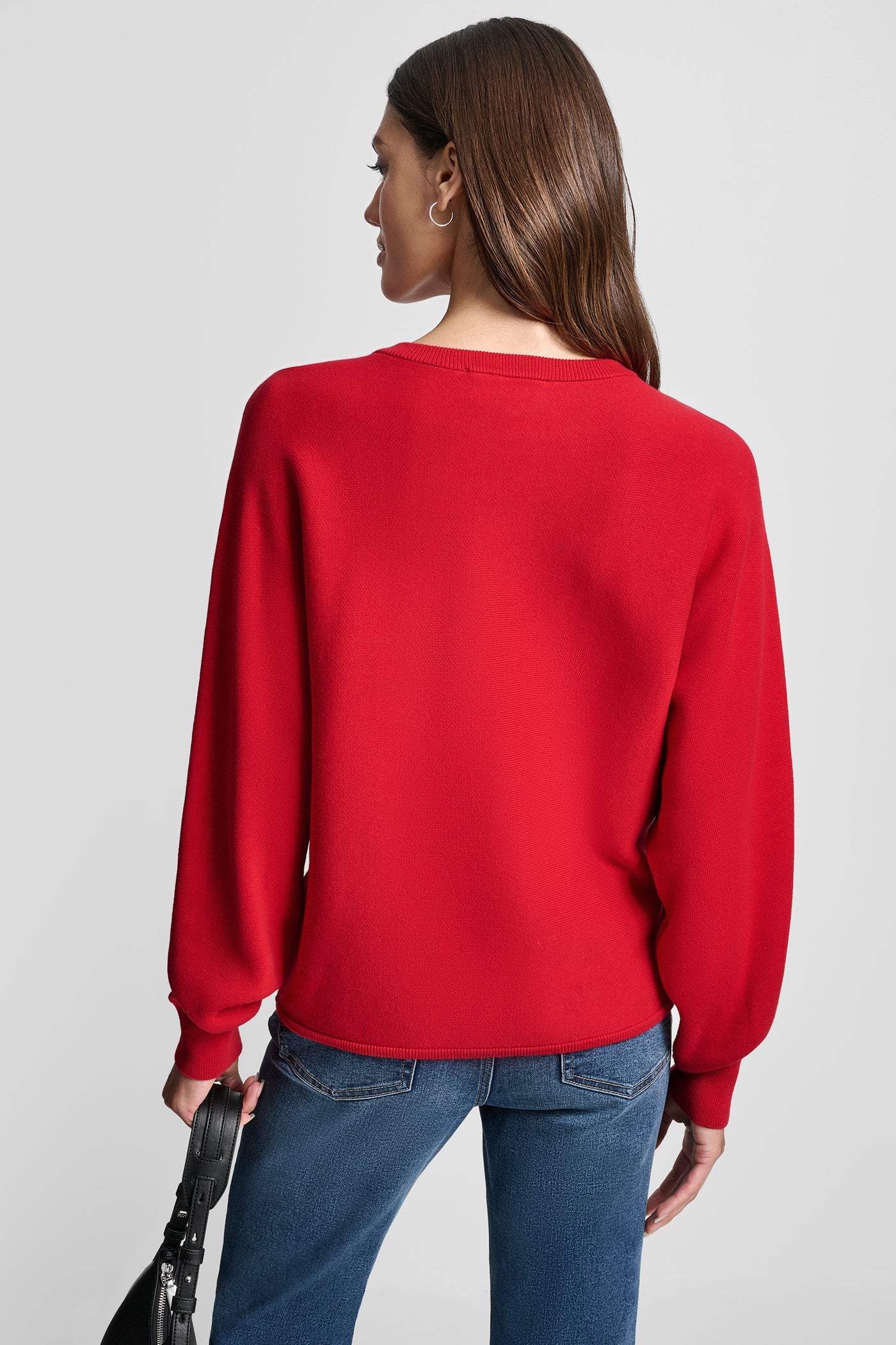 DOLMAN SLEEVE SEQUIN LOGO SWEATER