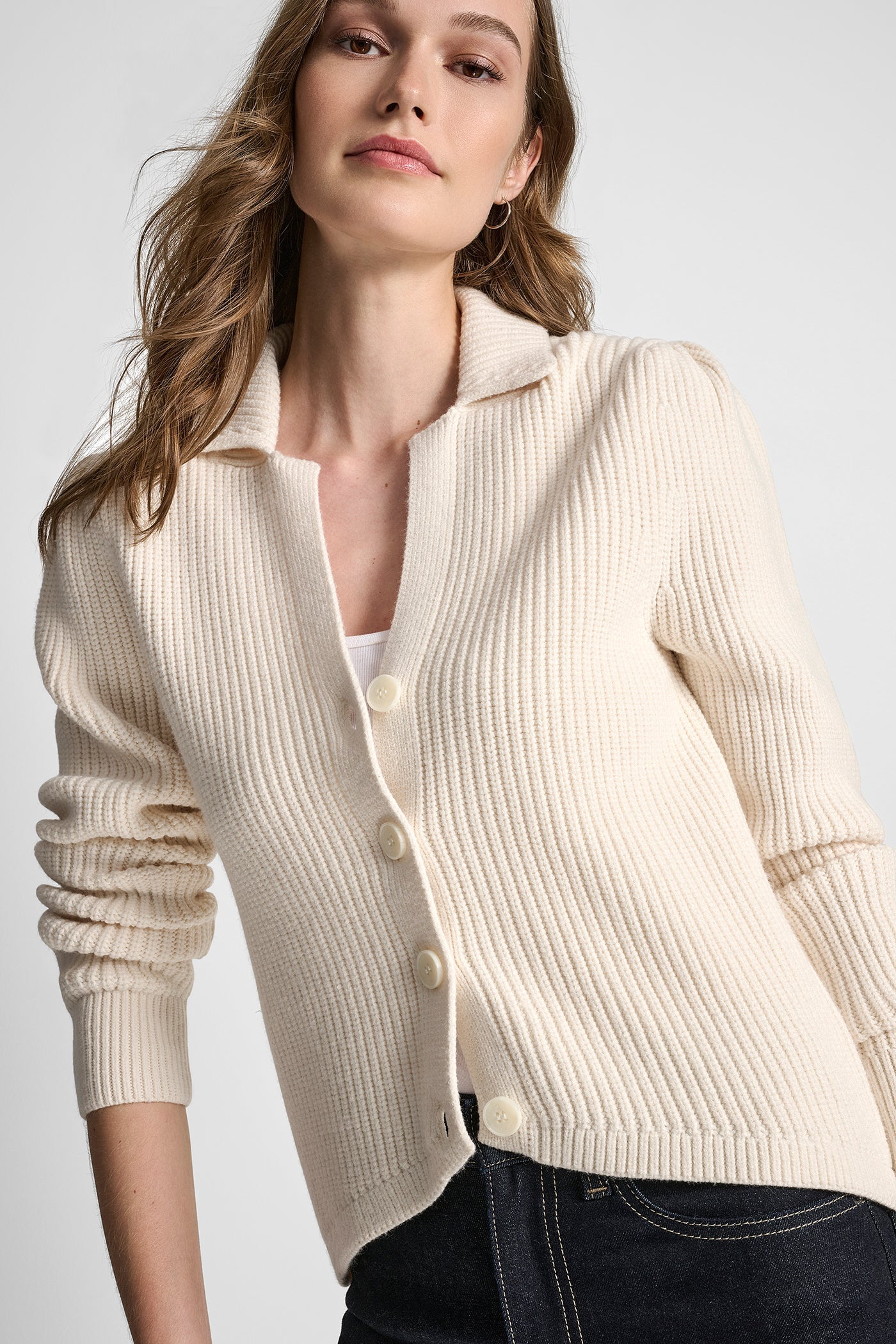SHAKER STITCH CROPPED CARDIGAN JACKET
