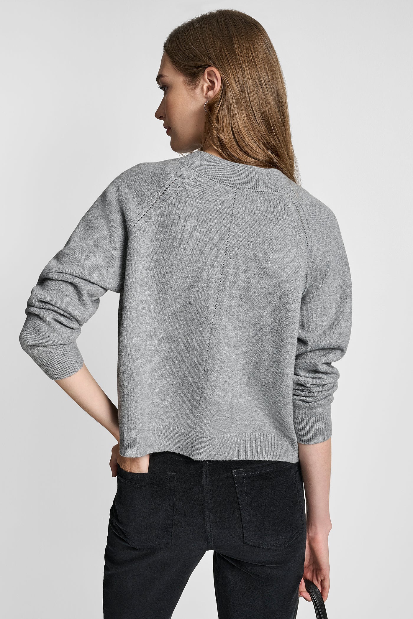 V-NECK RAGLAN CARDIGAN WITH REGAL BUTTONS