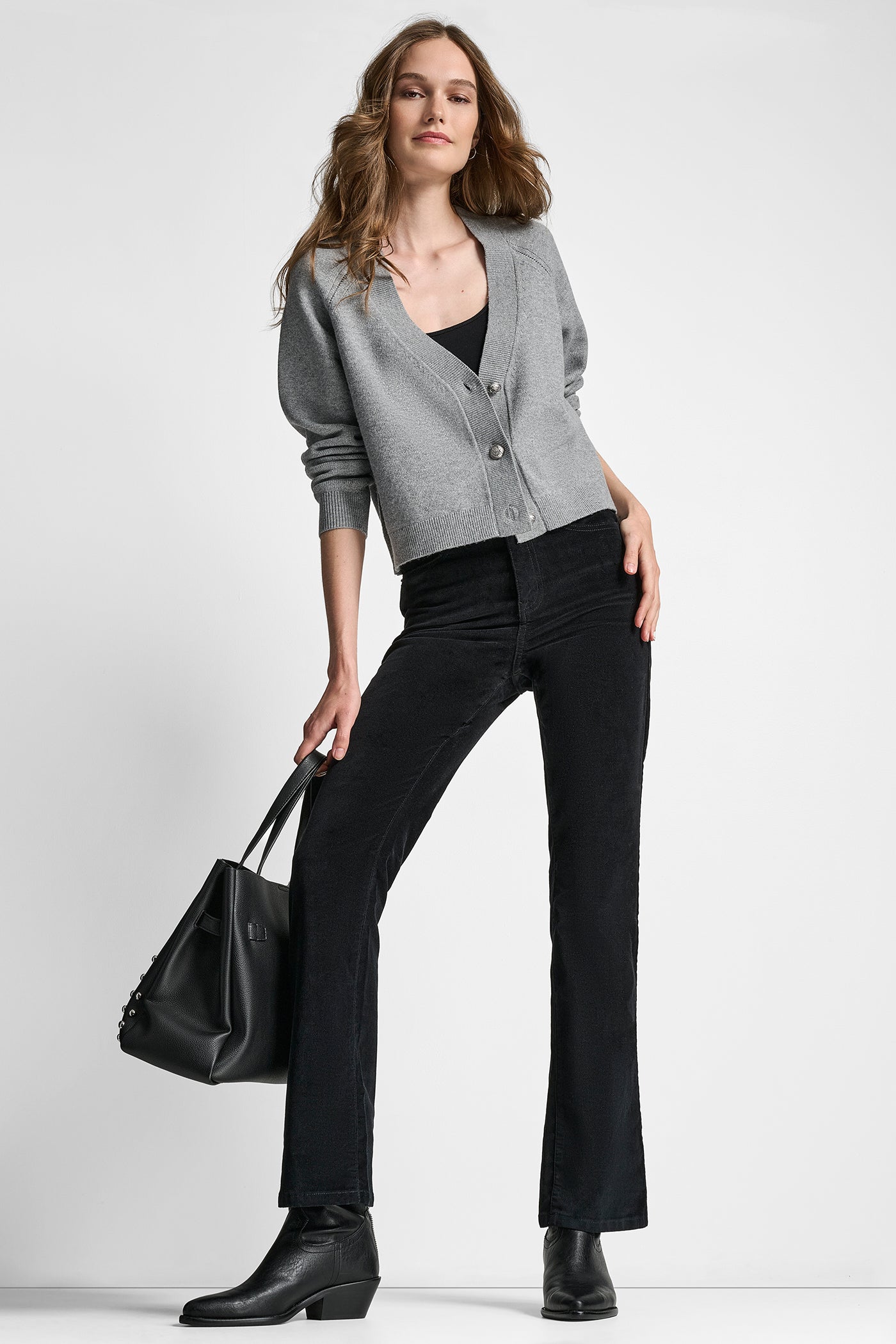 V-NECK RAGLAN CARDIGAN WITH REGAL BUTTONS