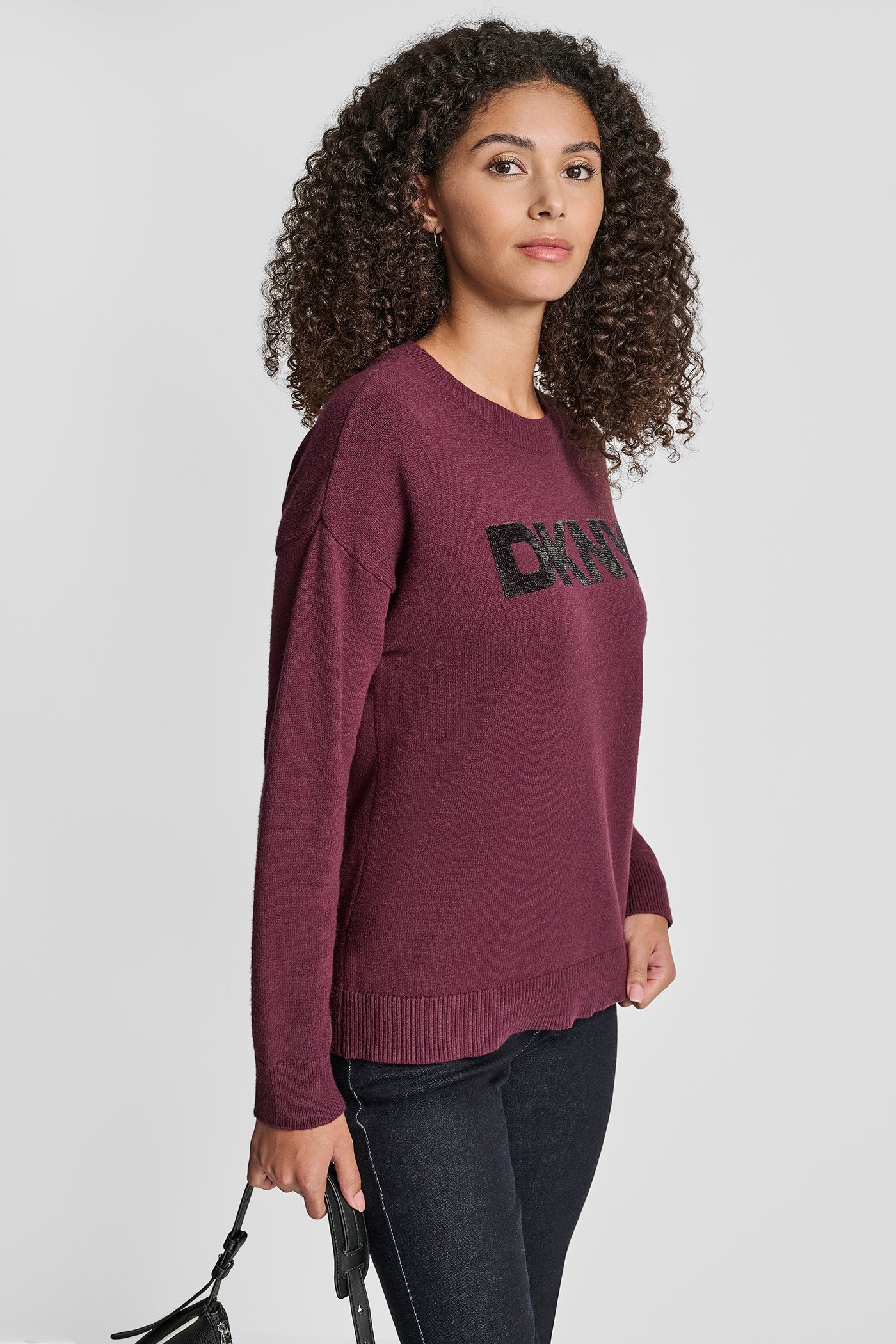 SEQUIN LOGO EMBELLISHED SWEATER