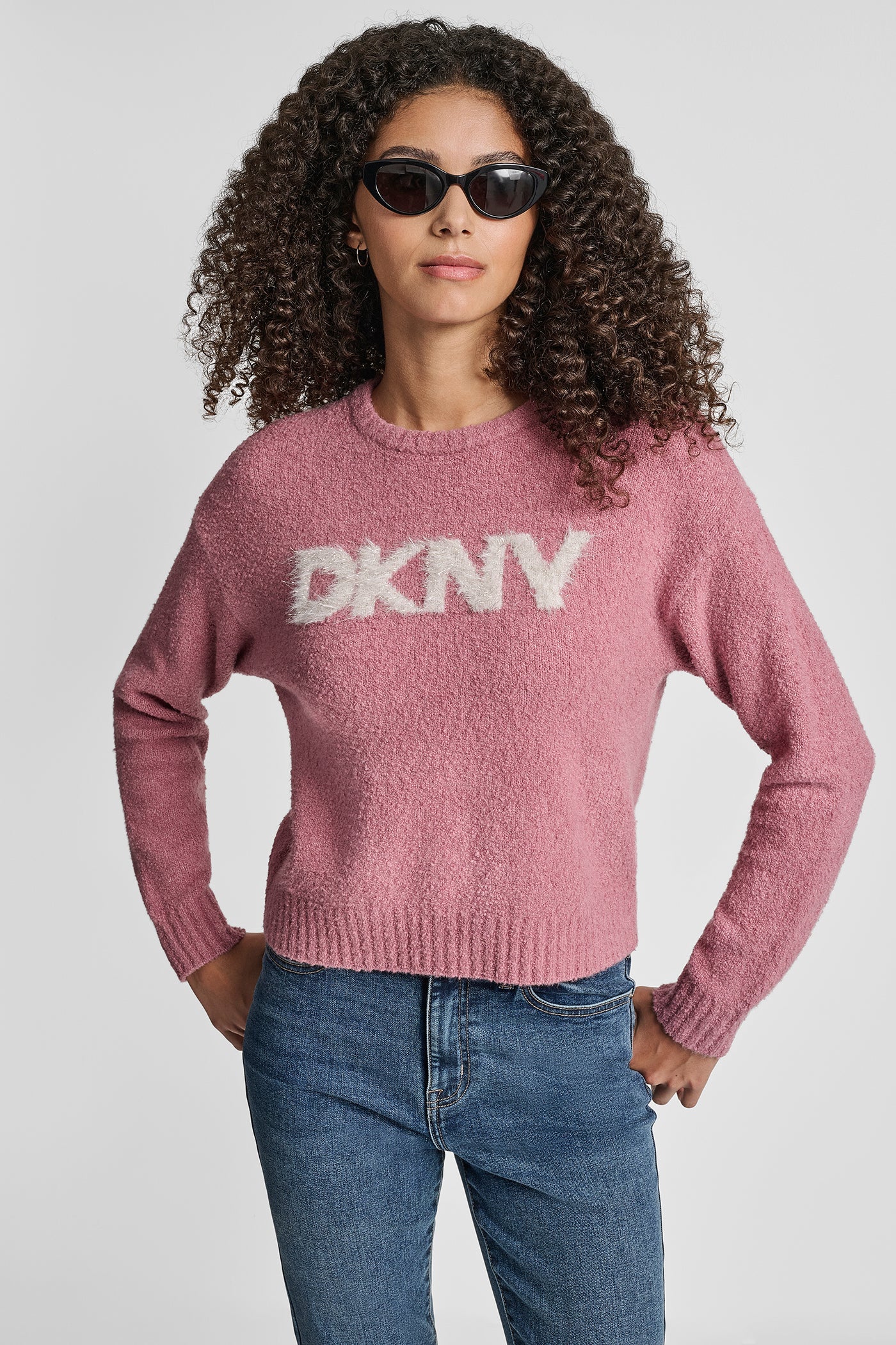 TINSEL LOGO BOUCLE SWEATER