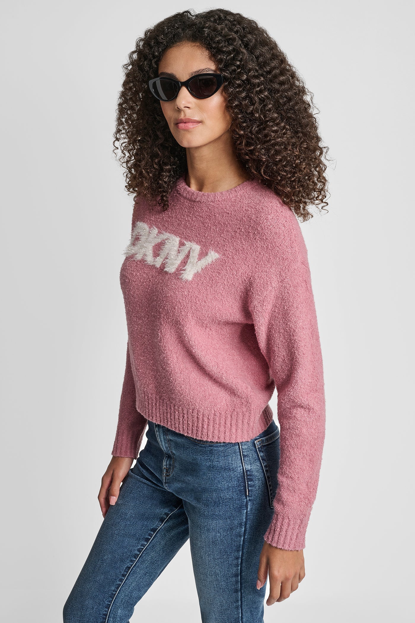 TINSEL LOGO BOUCLE SWEATER