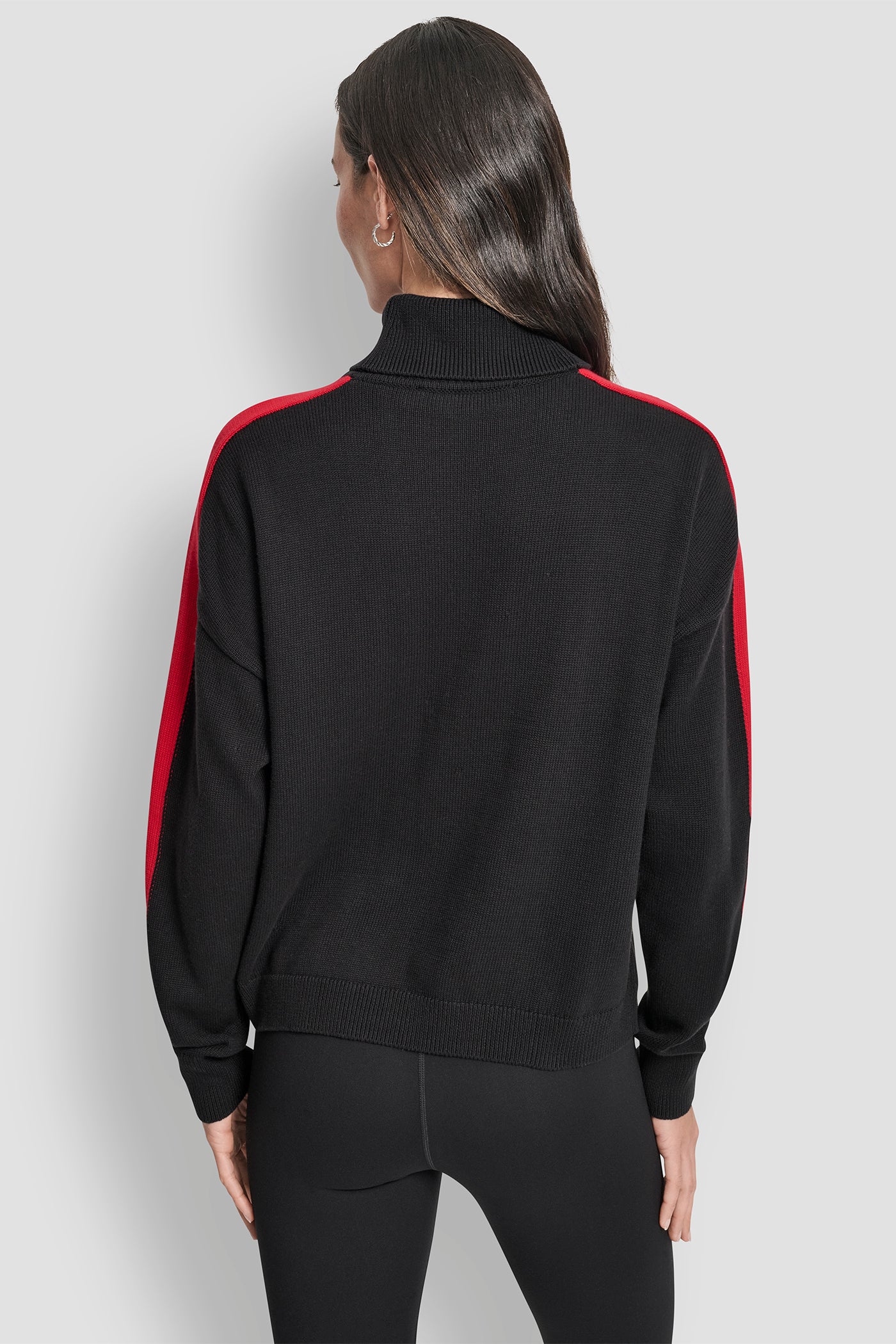LONG SLEEVE TURTLE NECK JACQUARD LOGO SWEATER