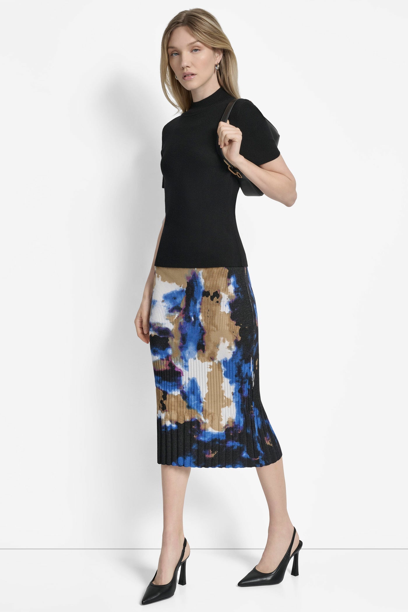 CAP SHORT SLEEVE MOCK NECK SWEATER