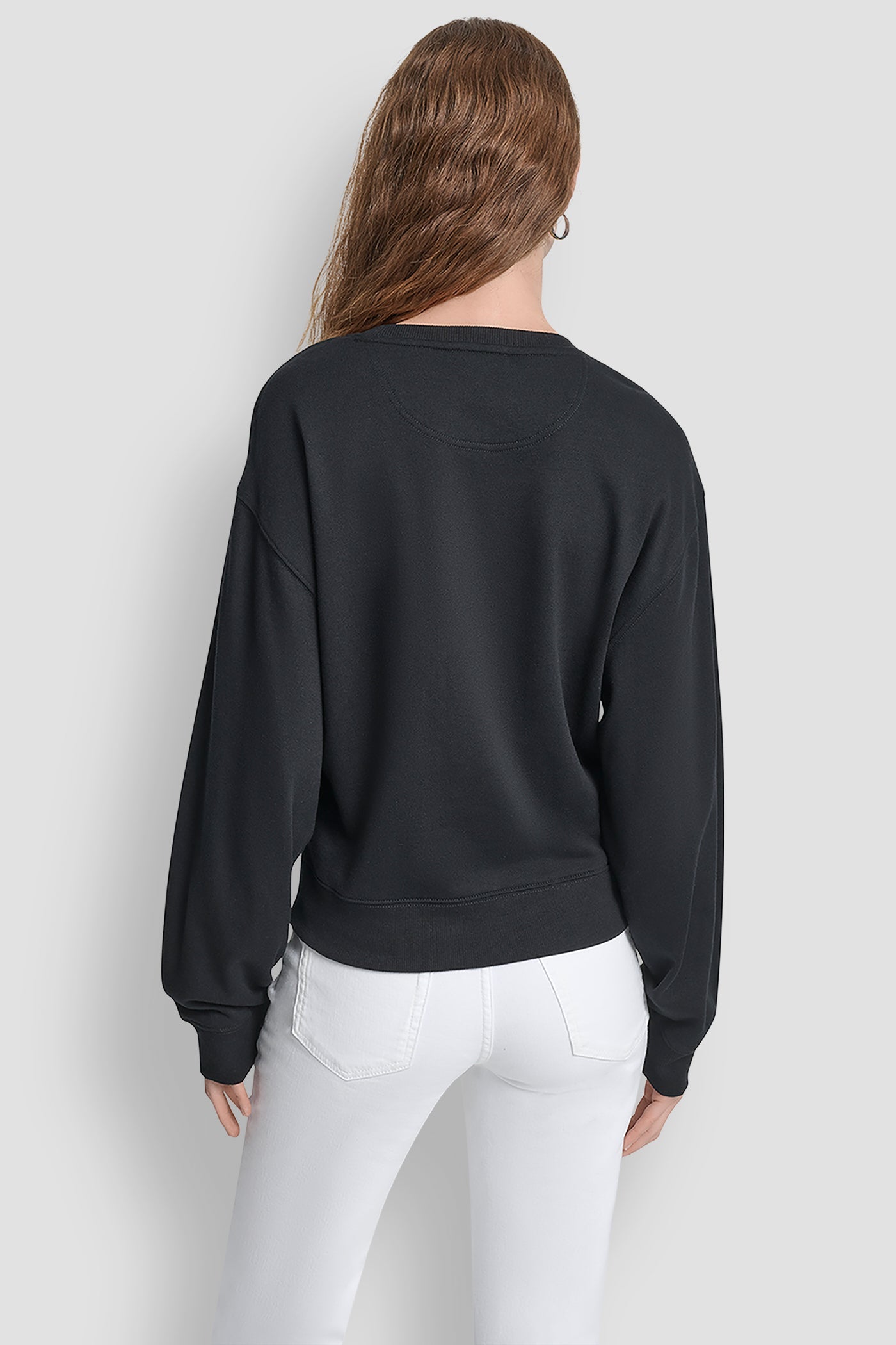 LONG SLEEVE DKNY BISTRO CONVERSATIONAL FRENCH TERRY SHIRT