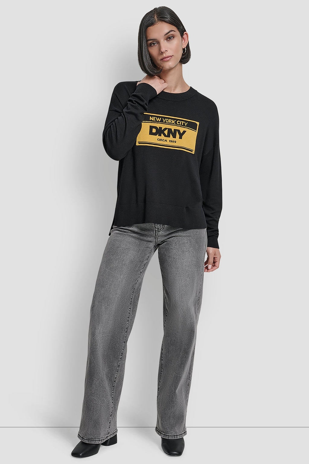 LONG SLEEVE LICENSE PLATE LOGO SWEATER