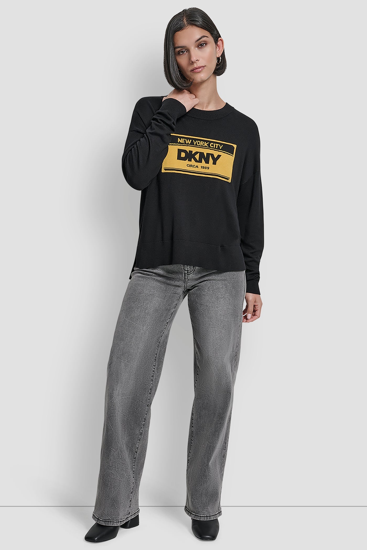 LONG SLEEVE LICENSE PLATE LOGO SWEATER