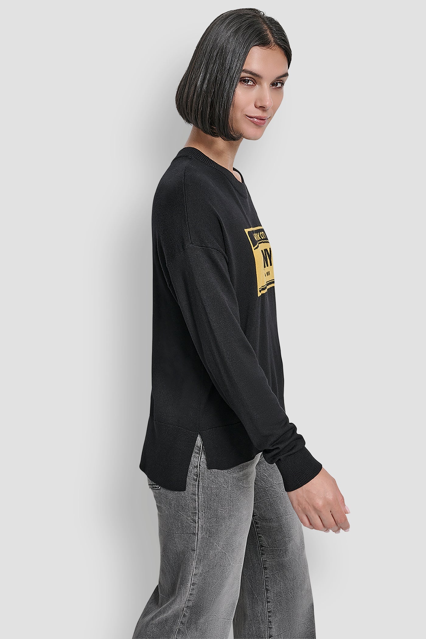 LONG SLEEVE LICENSE PLATE LOGO SWEATER