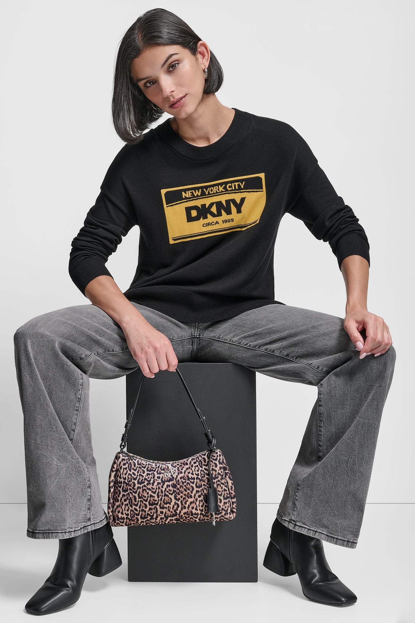 LONG SLEEVE LICENSE PLATE LOGO SWEATER