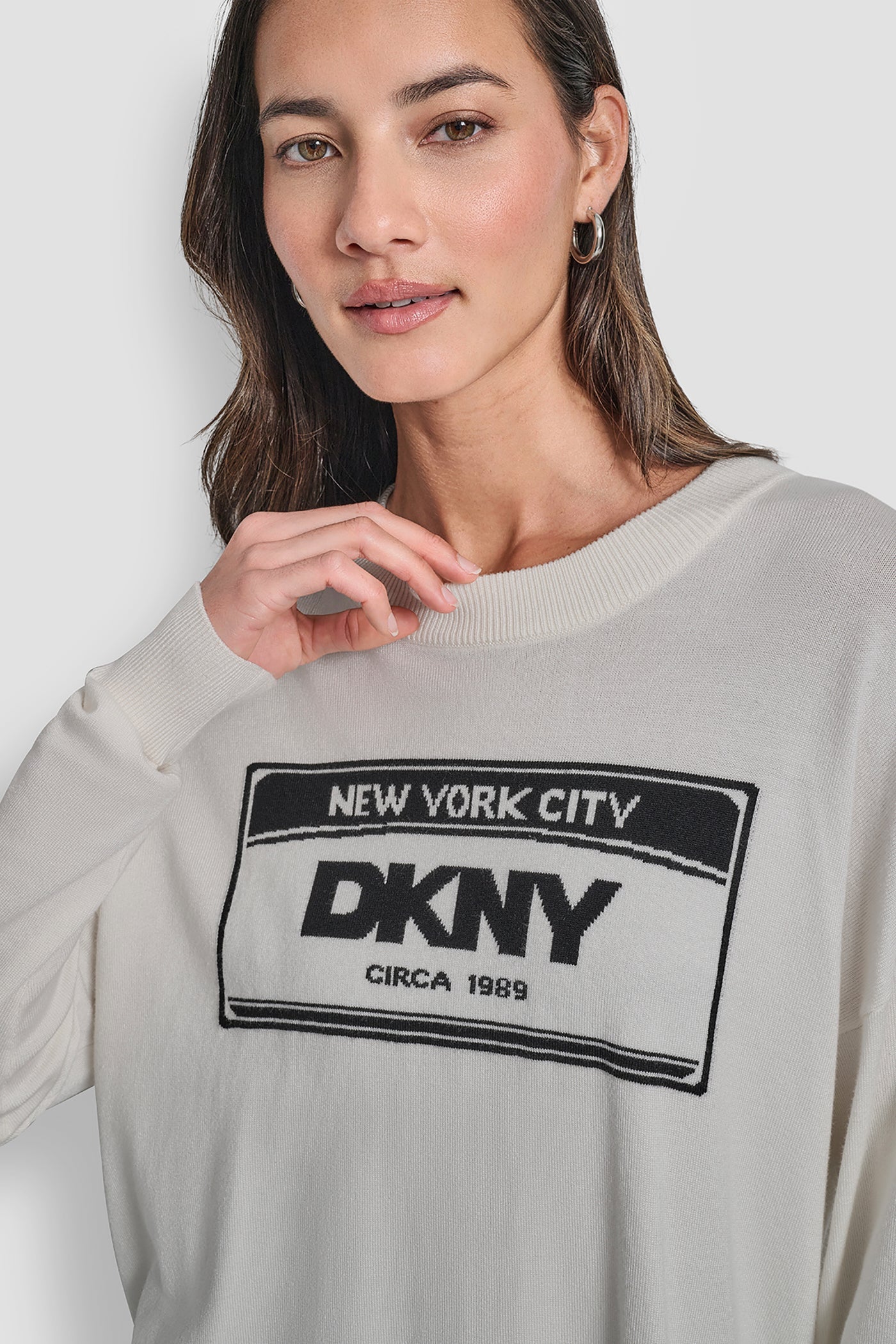 LONG SLEEVE LICENSE PLATE LOGO SWEATER