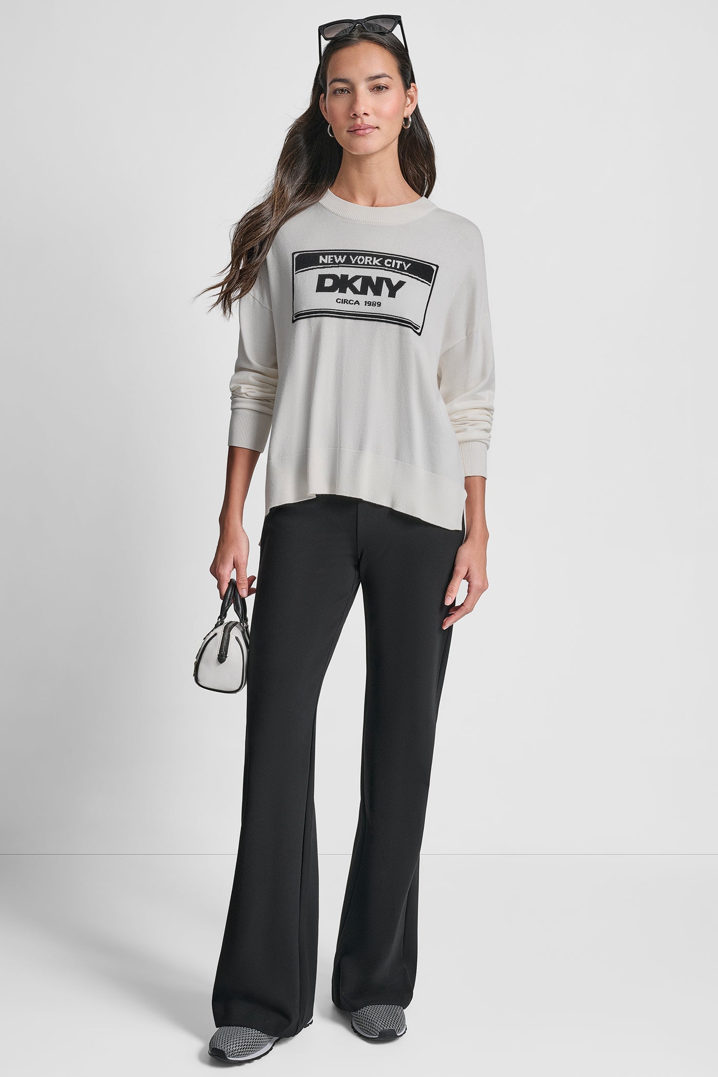 LONG SLEEVE LICENSE PLATE LOGO SWEATER