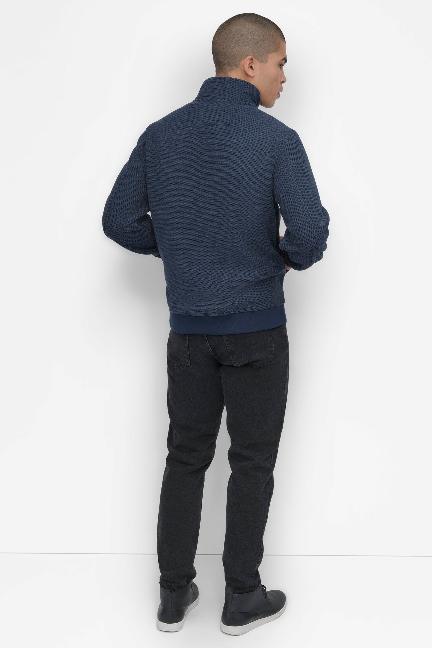 SHERPA LINED SWEATER KNIT BOMBER